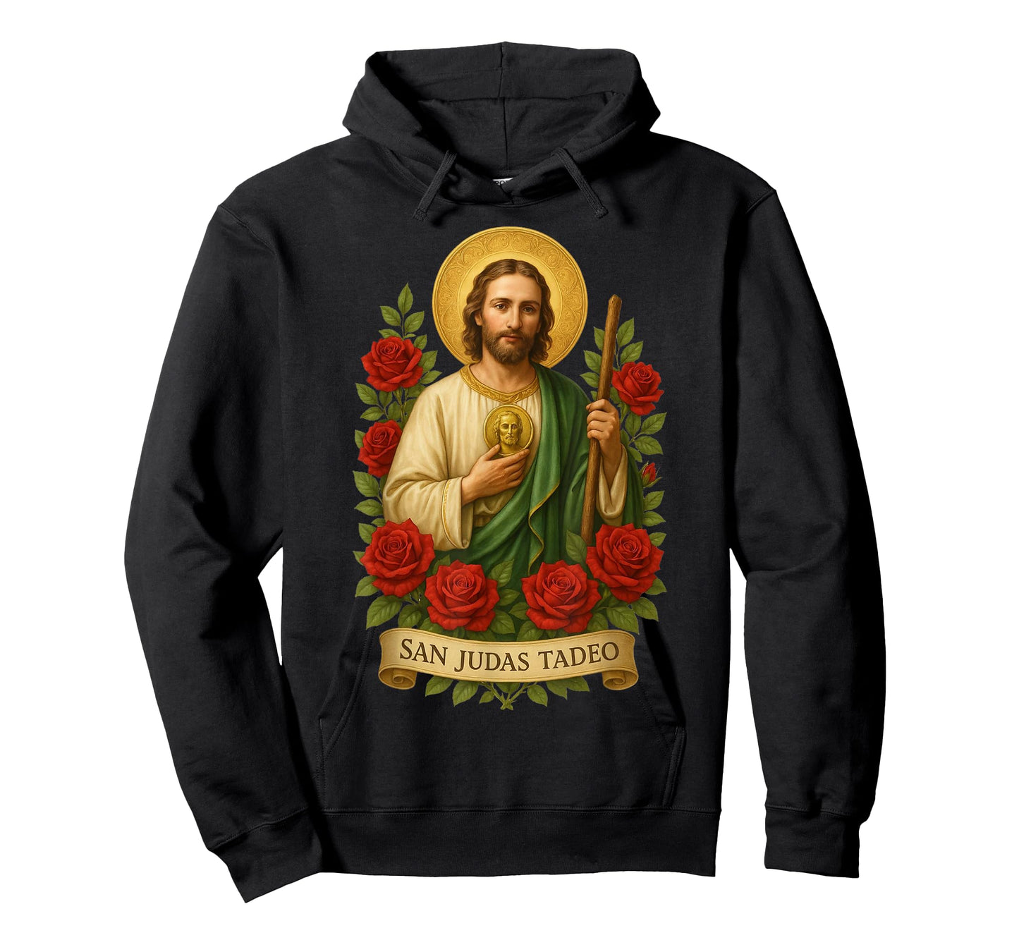 Saint Jude Thaddeus Catholic Art with Red Roses T-Shirt