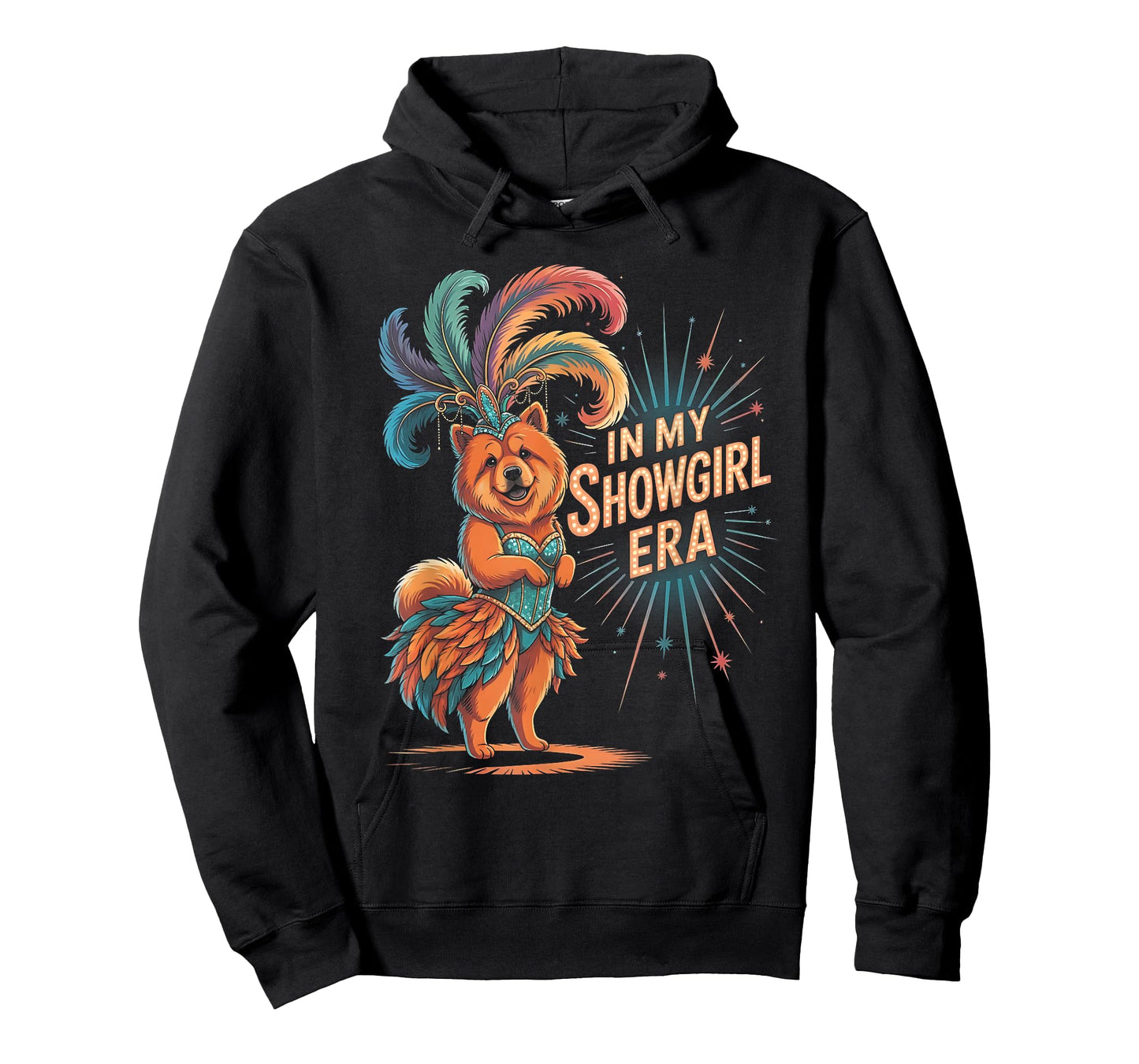in My Showgirl Era Funny Chow-Chow Design Retro Dog Glam Art T-Shirt