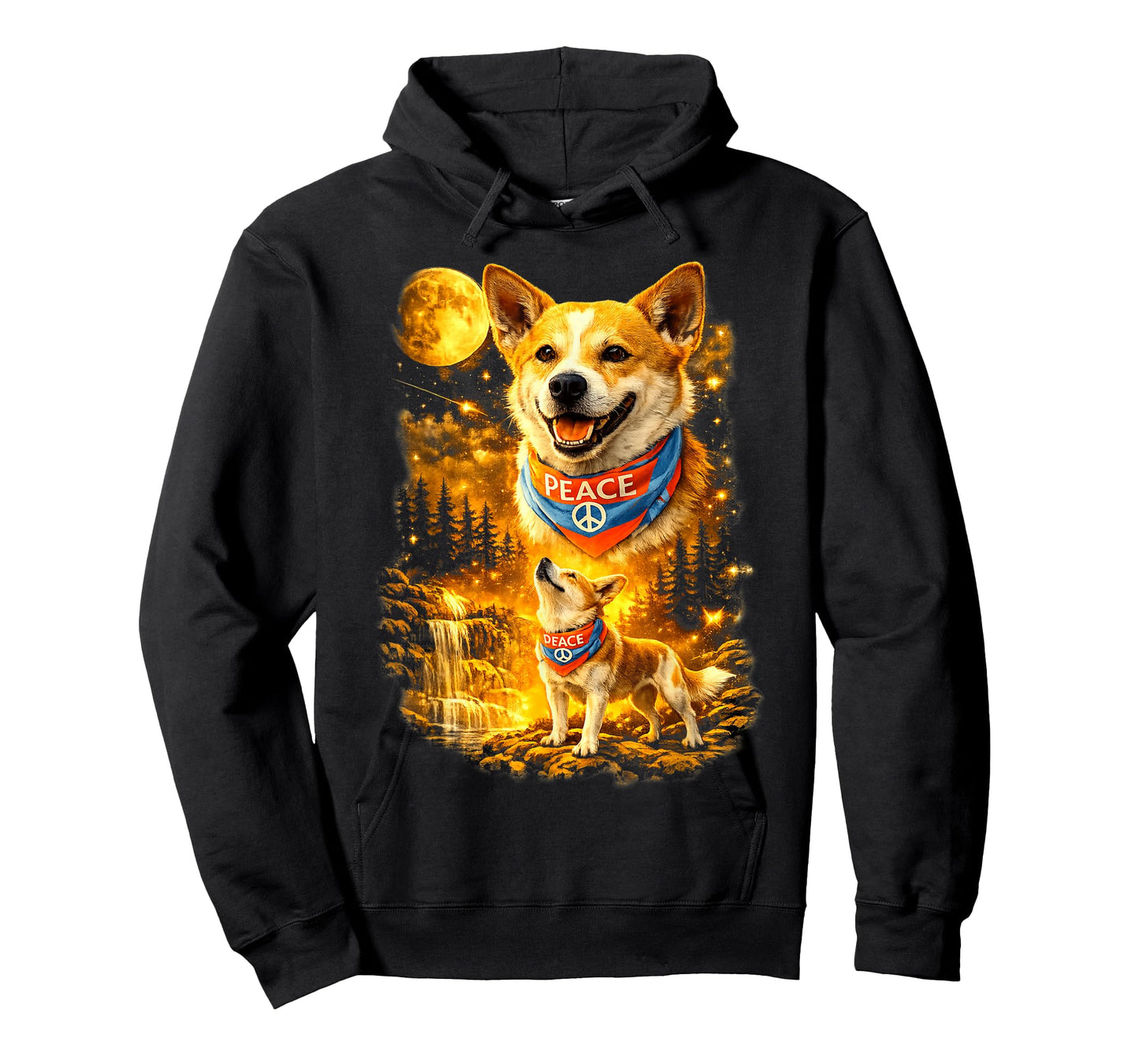 Aloka The Peace Dog Howling to The Moon Vintage T-Shirt