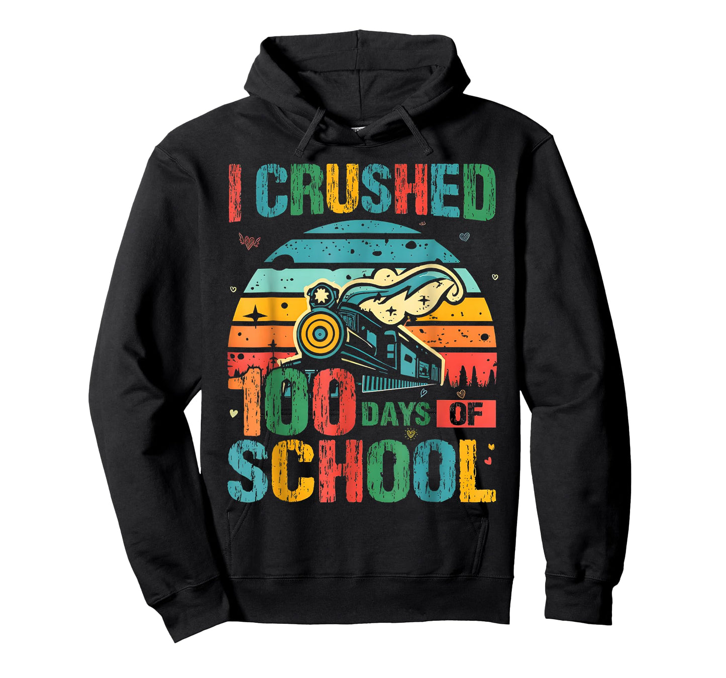 I Crushed 100 Days 100th Day of School Train Kids Boys Funny T-Shirt