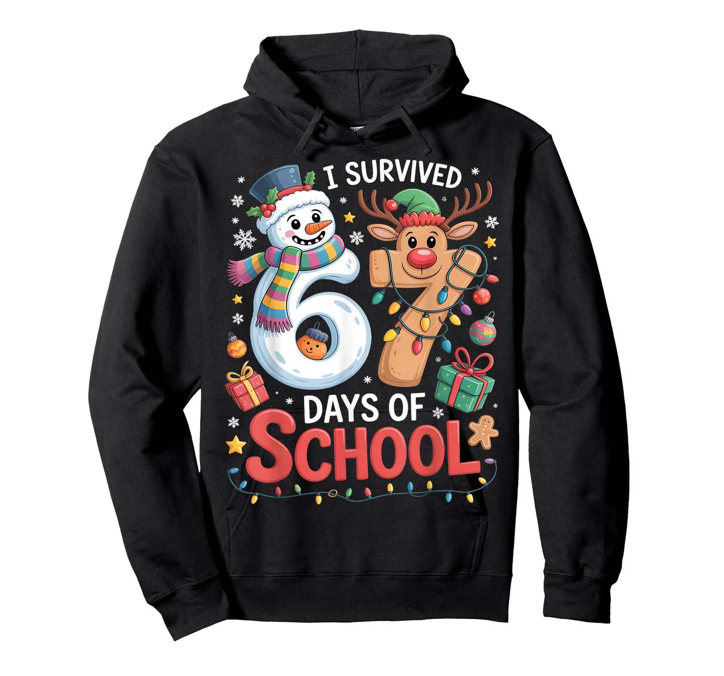 I Survived 67 Days of School Funny Meme Six Seven Christmas T-Shirt