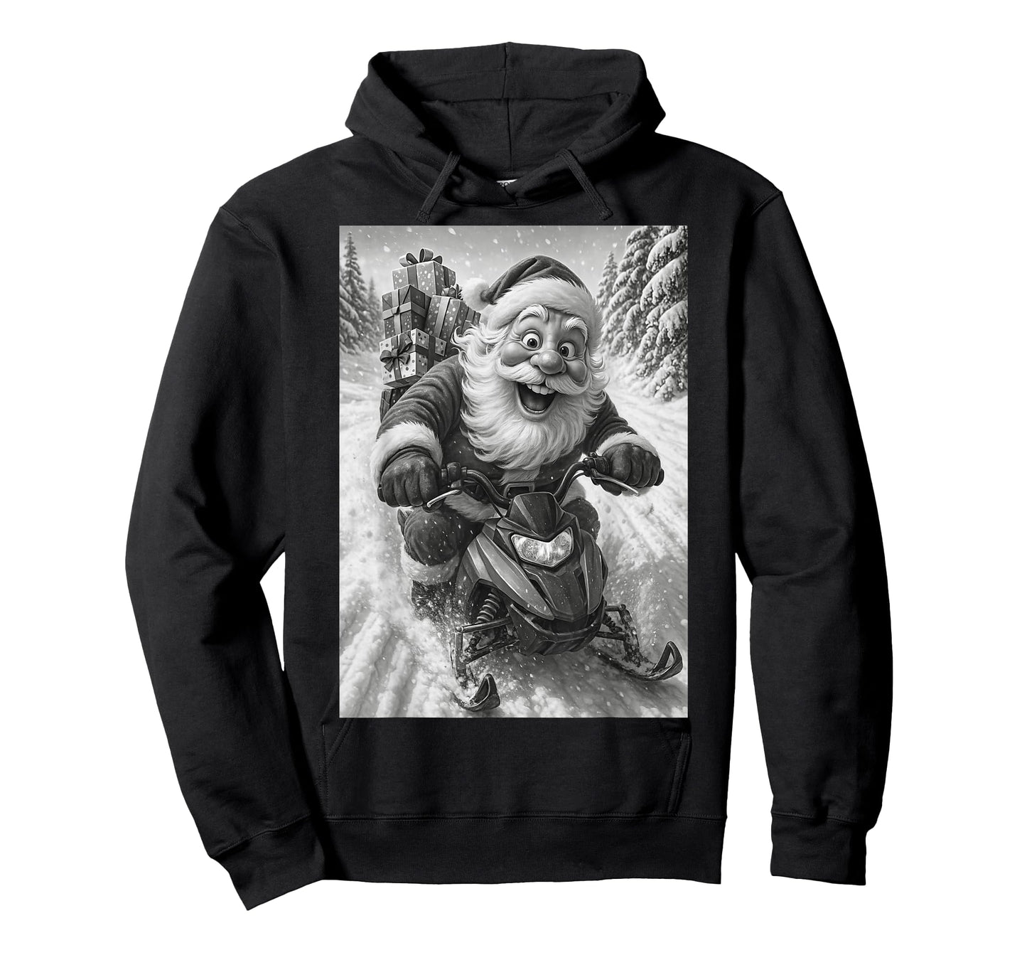 Funny Santa Snowmobile Merry Christmas T-Shirt