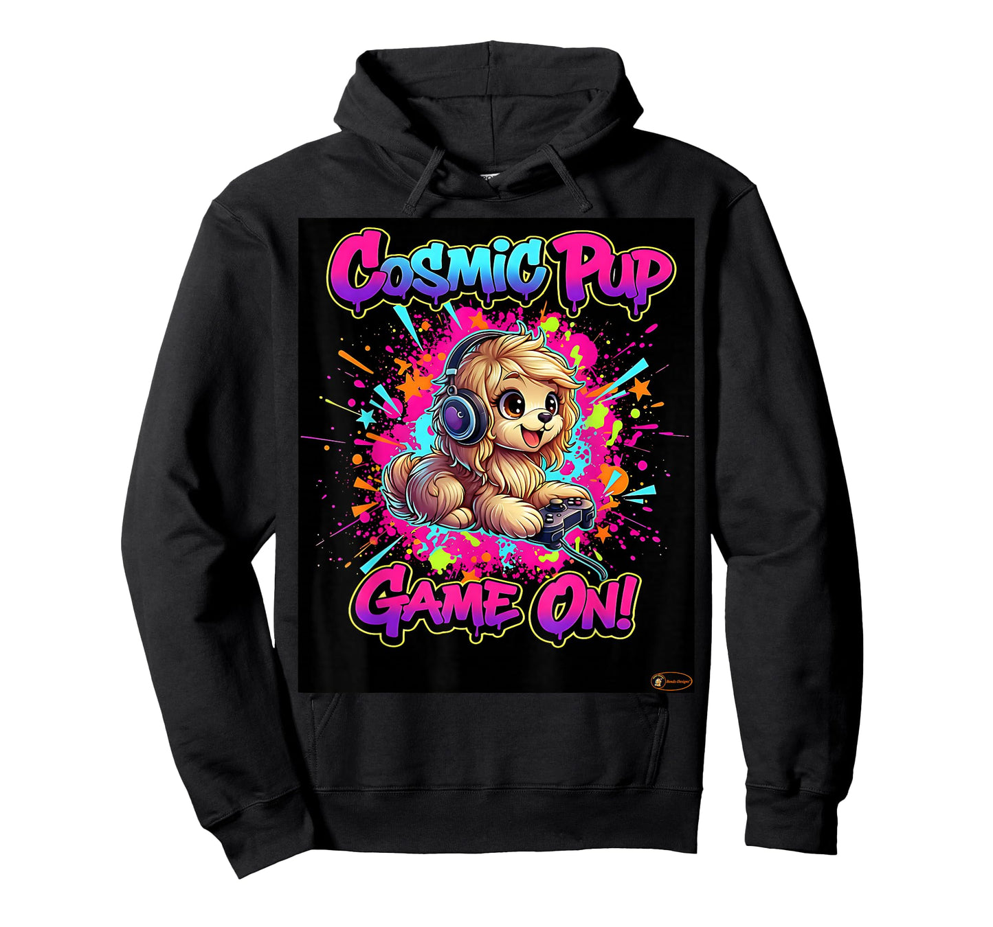 Cosmic Pup Game On - Cute Dog Gamer Design T-Shirt