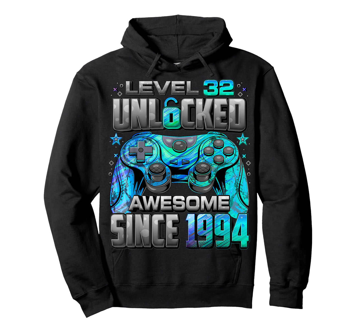 Level 32 Unlocked Awesome Since 1994 32nd Birthday Gaming T-Shirt