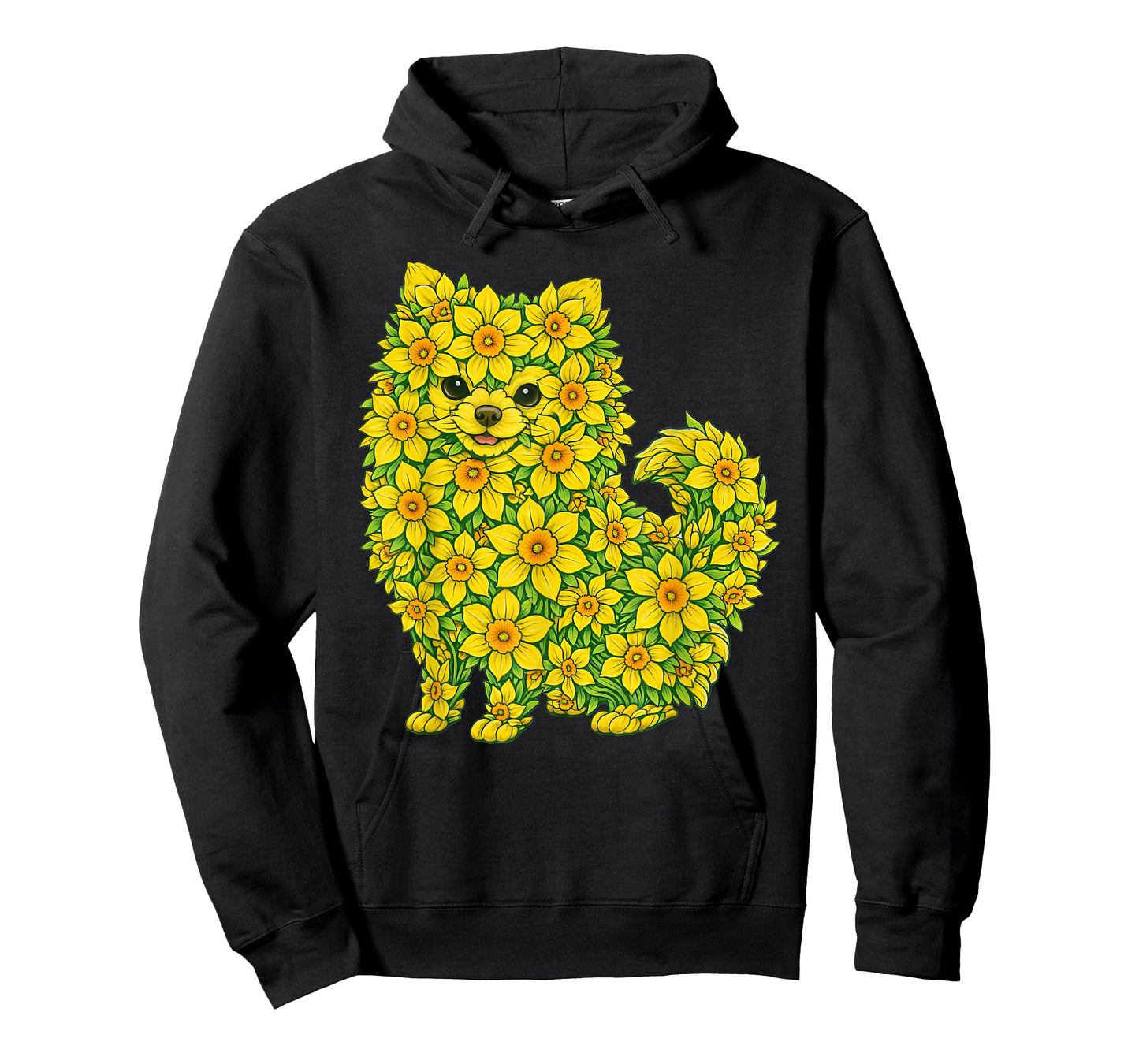 Daffodil Pomeranian Dog Flower Gardening Floral T-Shirt