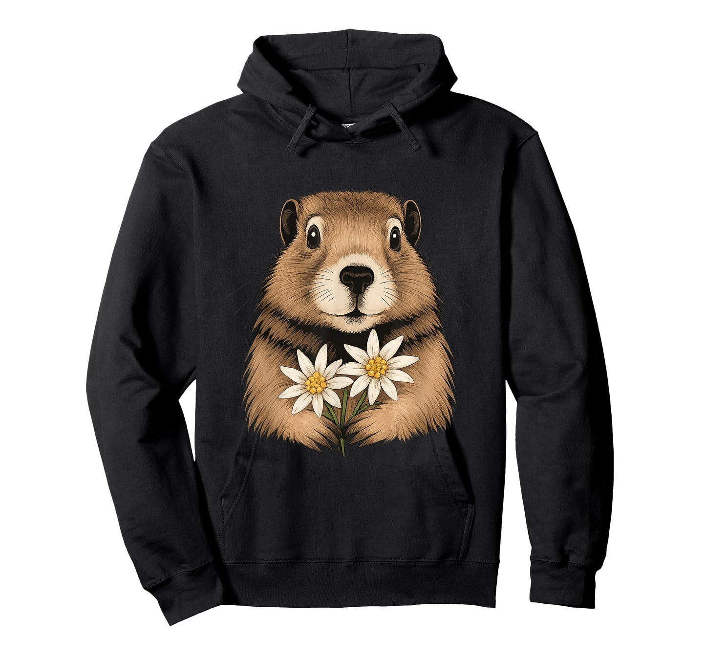 Cute Marmot with Edelweiss Mountain Animal Design for Hikers T-Shirt