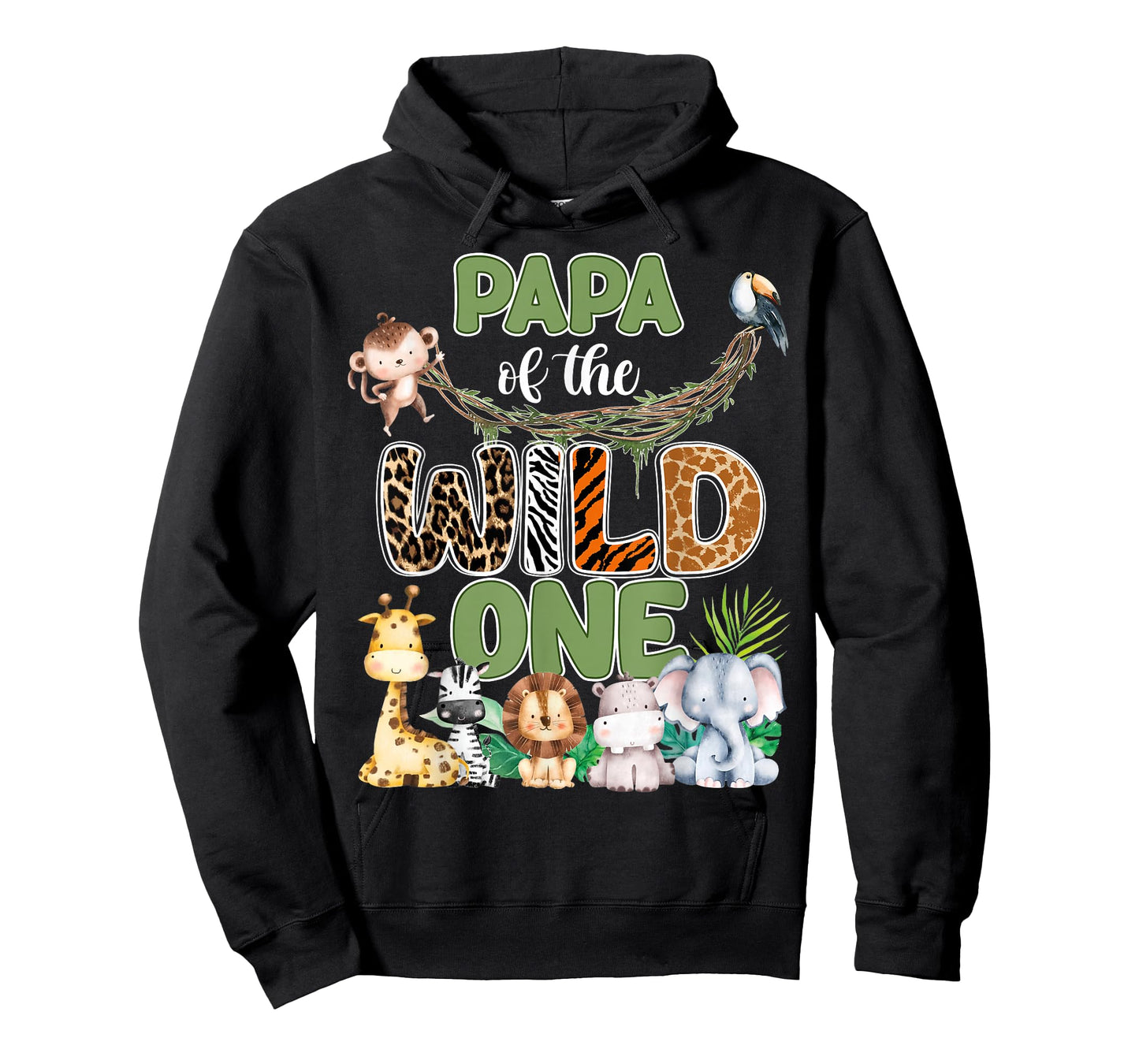 Papa of The Wild One 1St Birthday Family Safari Jungle T-Shirt