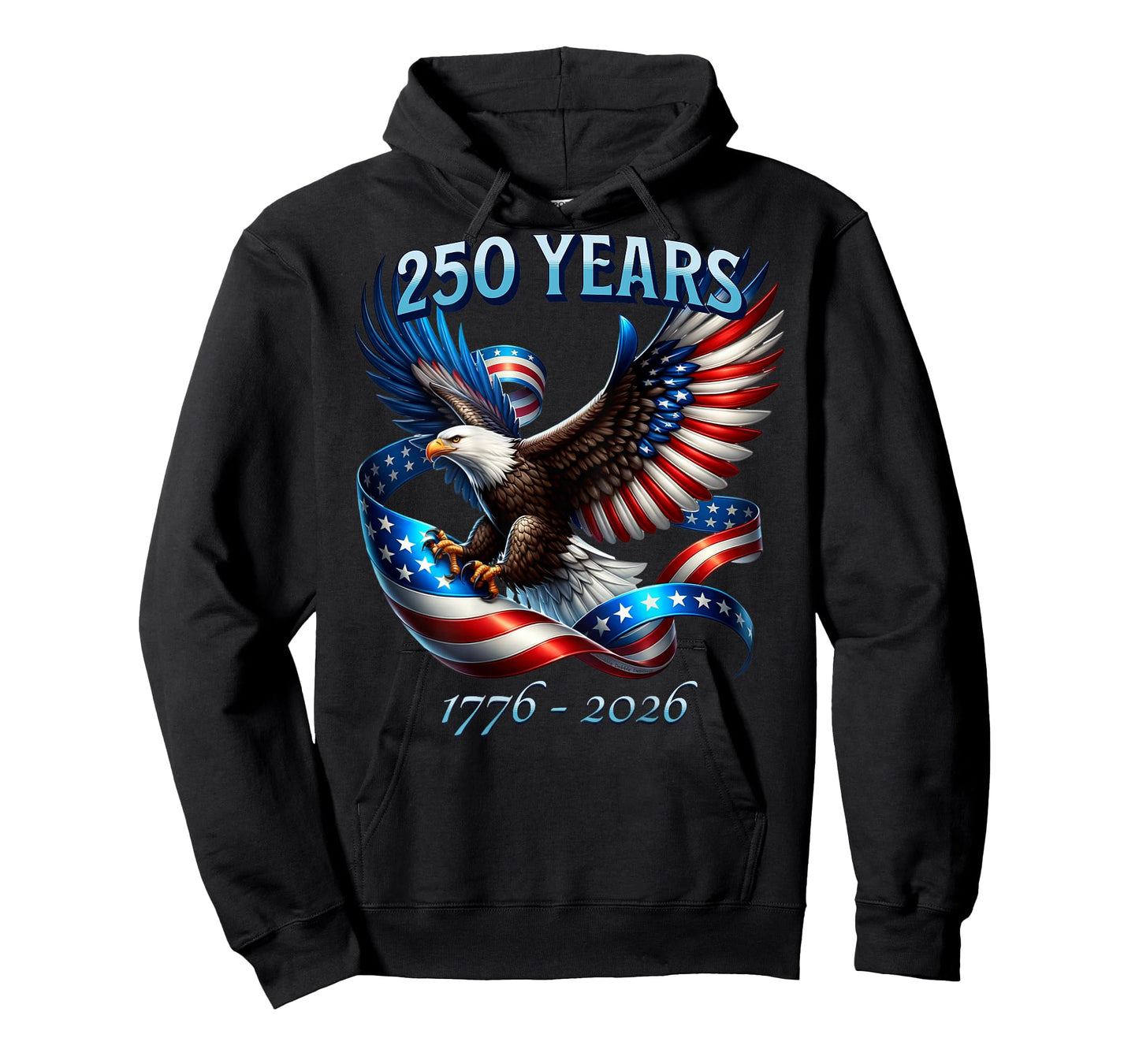 On Back Patriotic Eagle and Flag 250 Years 1776-2026 T-Shirt