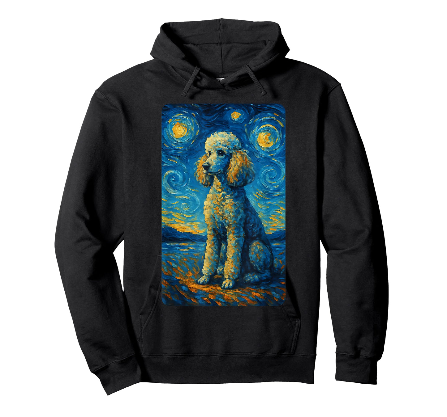 Poodle Art Starry Night Style Painting Dog Lovers T-Shirt
