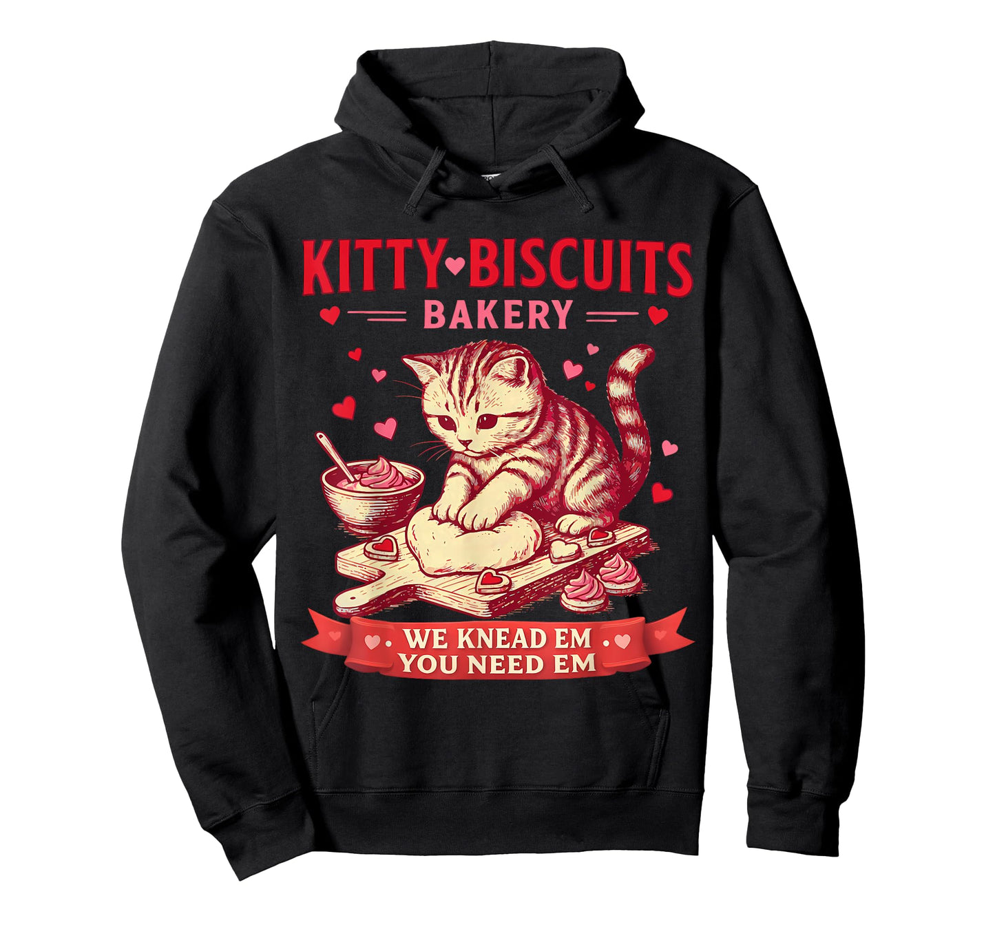 Kitty Biscuits Bakery We Knead Em You Need Em Valentine Cat T-Shirt