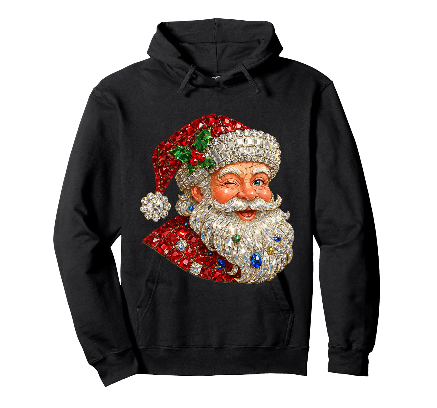 Pink Sparkle Santa Christmas Aesthetic Design T-Shirt