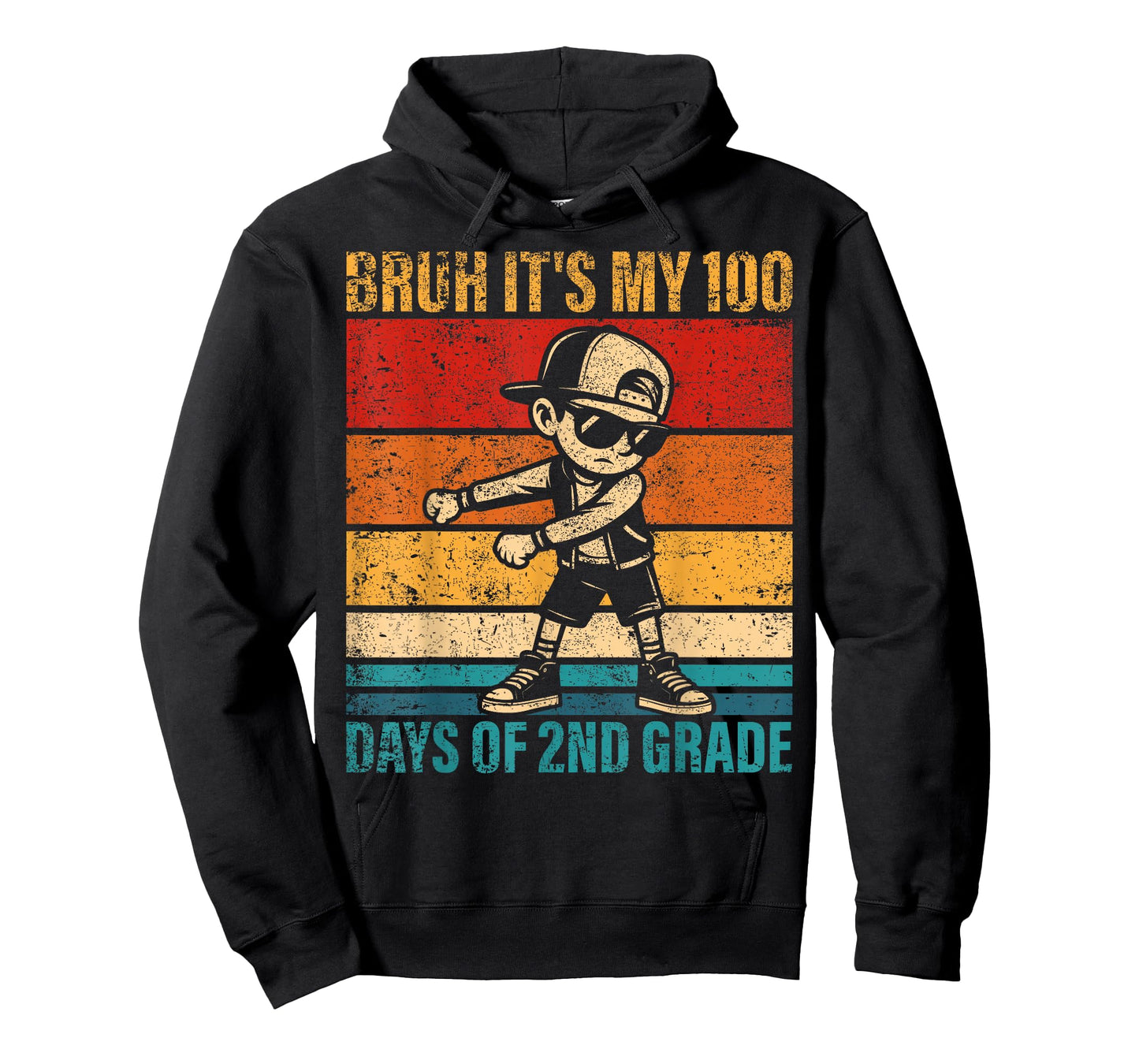 Bruh It's My 100 Days of 2nd Grade Flossing Boy Student T-Shirt
