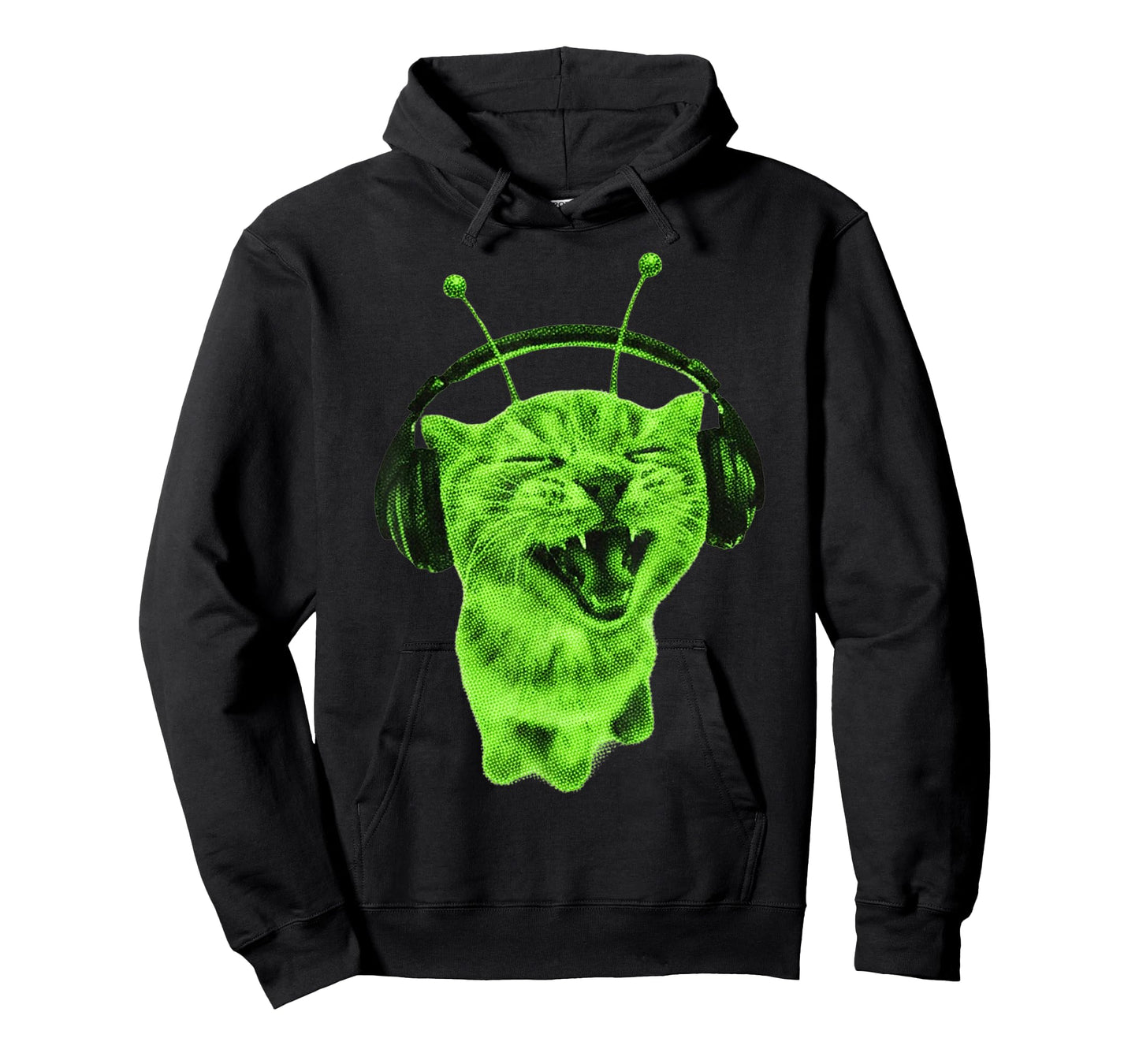 Y2K Alien Cat Meme Silly Cute Headphones Space Kitty Funny T-Shirt