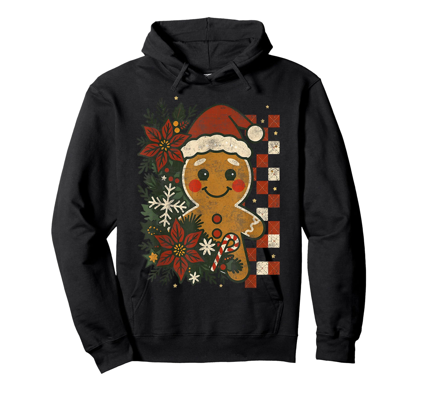 Cute Retro Gingerbread Christmas Pajamas Cookies Candy Cane T-Shirt