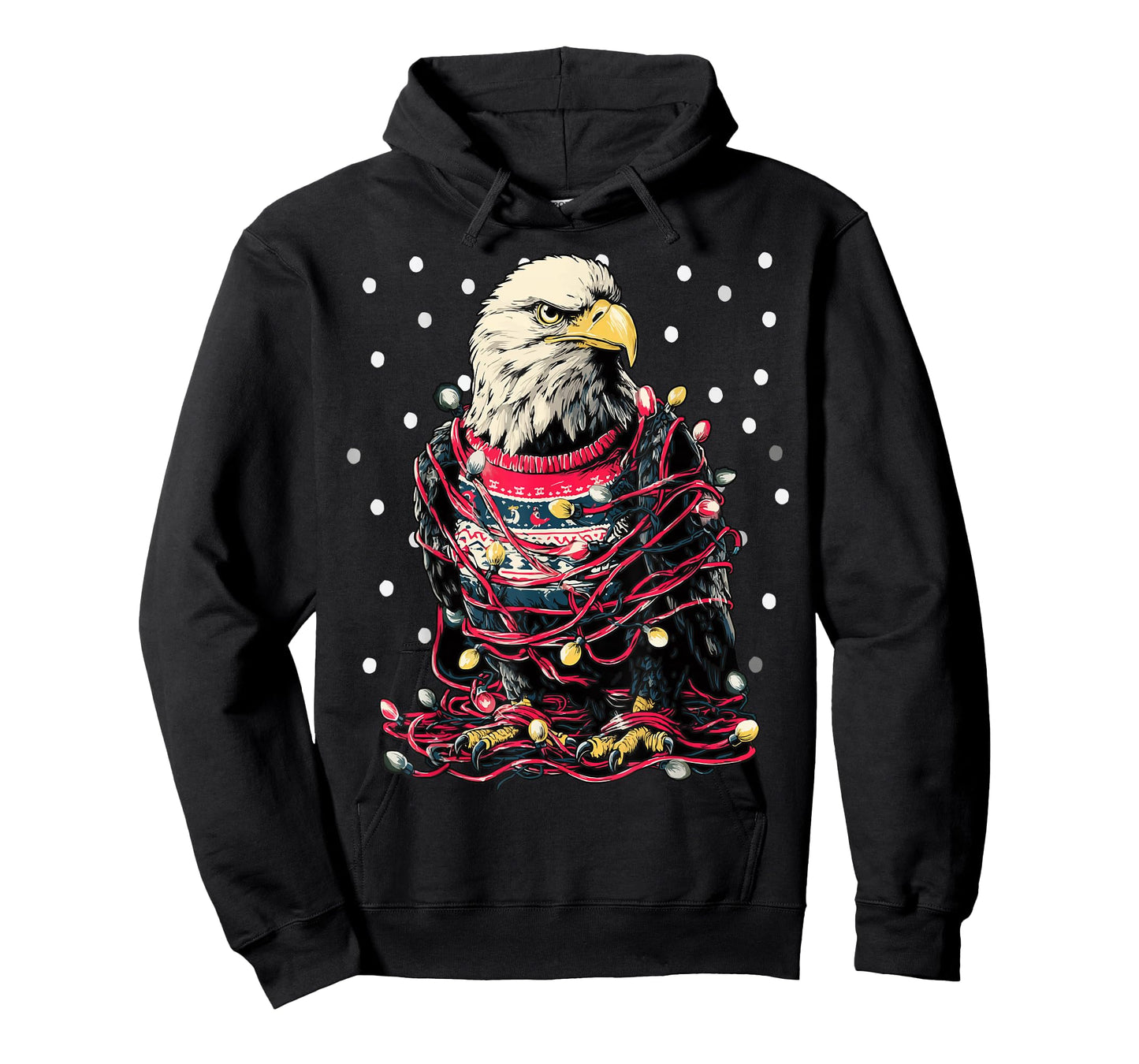 Cute Eagle with Christmas Lights Snow Animal Snowy Winter T-Shirt