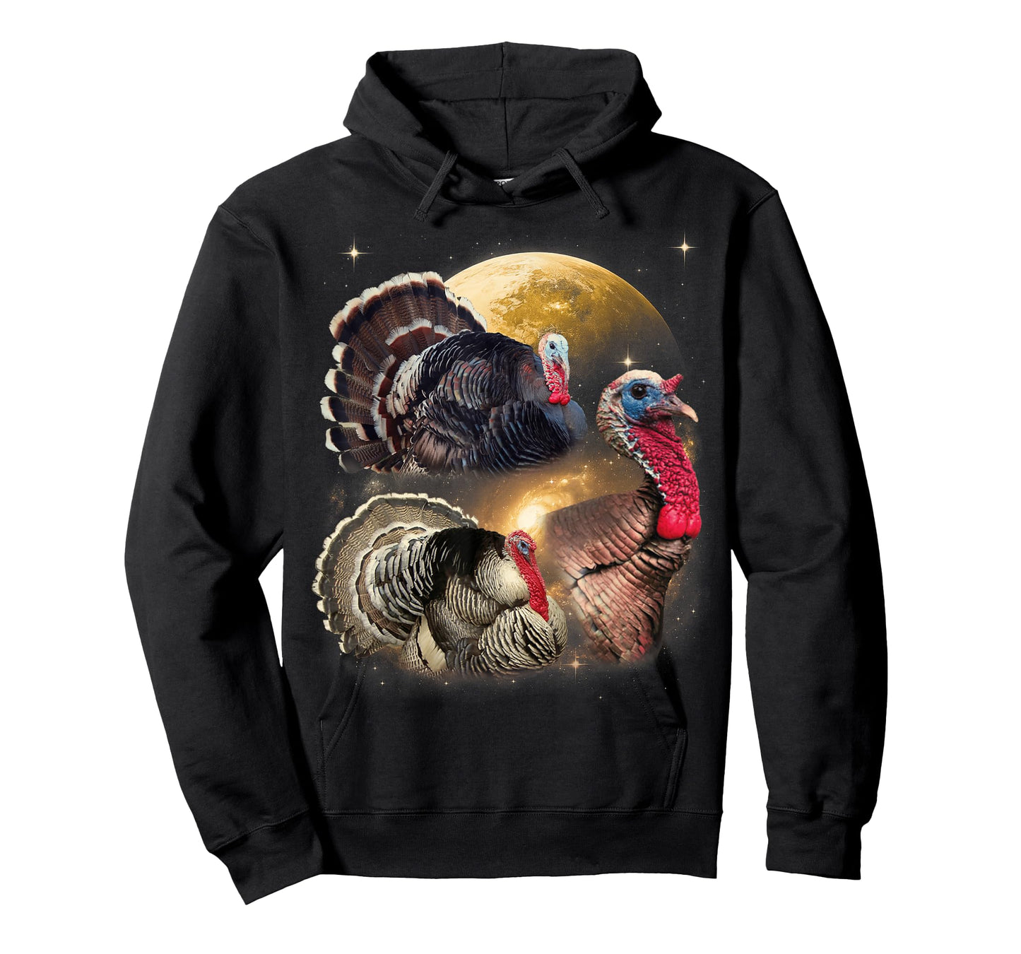 Three Turkey Moon Funny Weird Cursed Thanksgiving Men Women T-Shirt