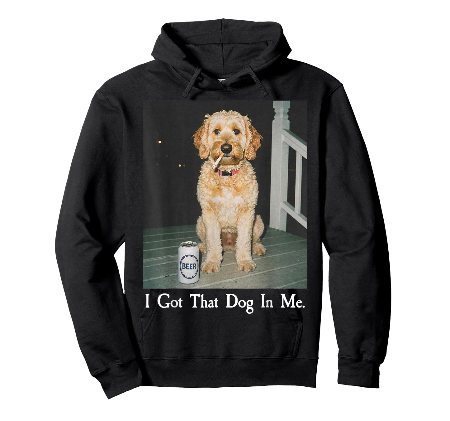 I Got That Dog in Me Funny Golden Doodle Smoking Beer Meme T-Shirt