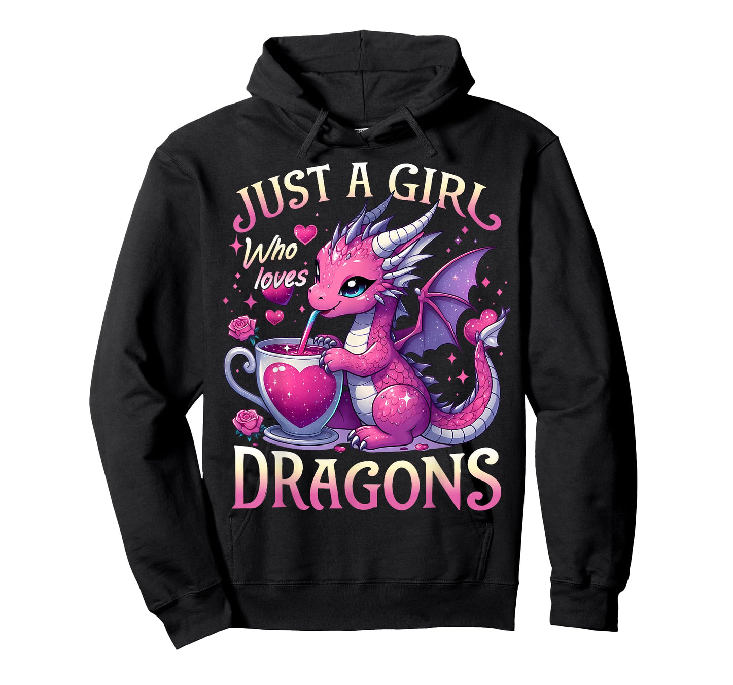 Just A Girl Who Loves Dragons Cute Pink Dragon Heart T-Shirt