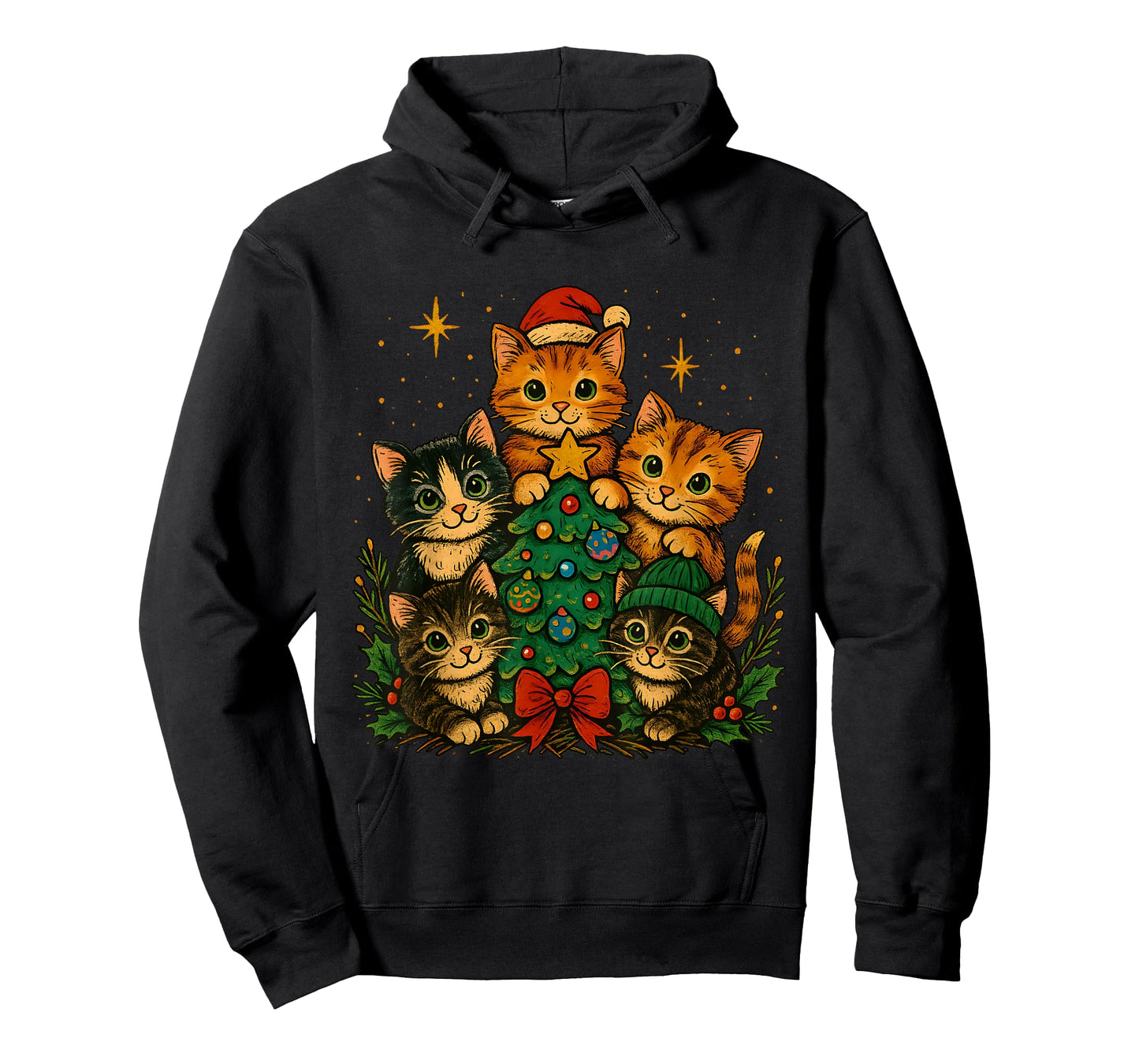Adorable Christmas Kittens – Festive Tree Cat T-Shirt