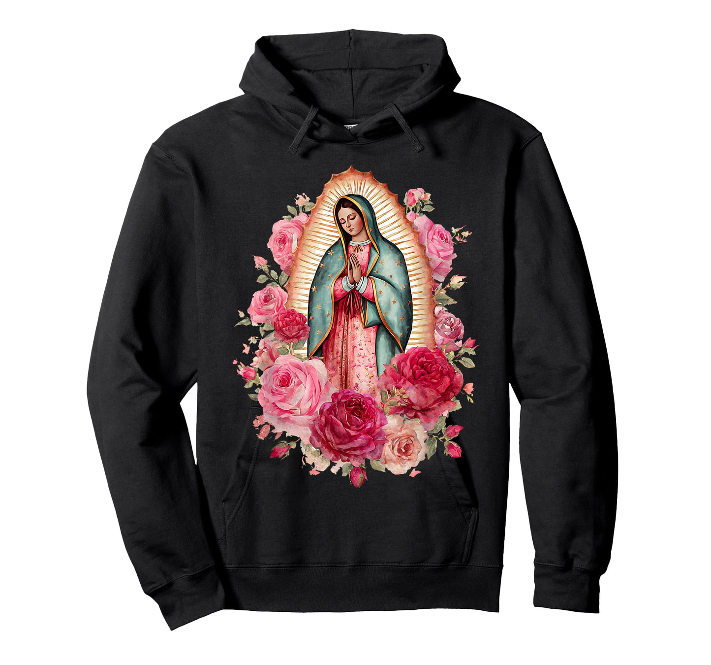 Our Lady Virgen De Guadalupe Saint Virgin Mary Pink Roses T-Shirt