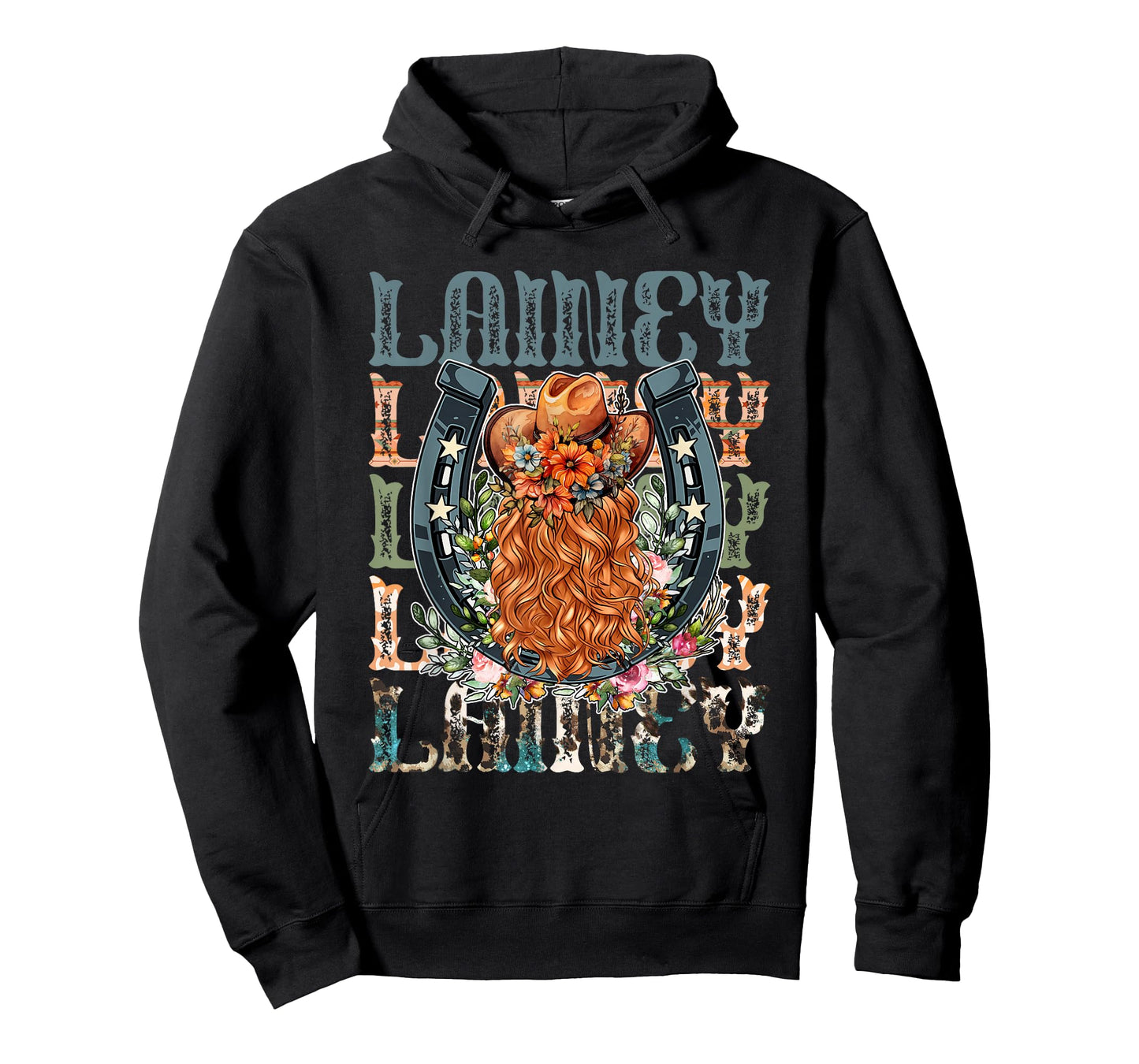 Girl Lainey Name Personalized Name Cowgirl Women Girl Kids T-Shirt