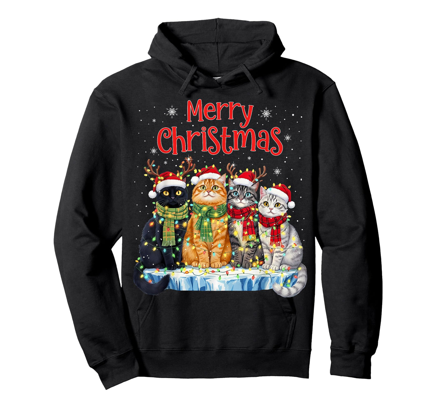 Cute Christmas Cats Funny Xmas Holiday Kitten Lover Graphic T-Shirt