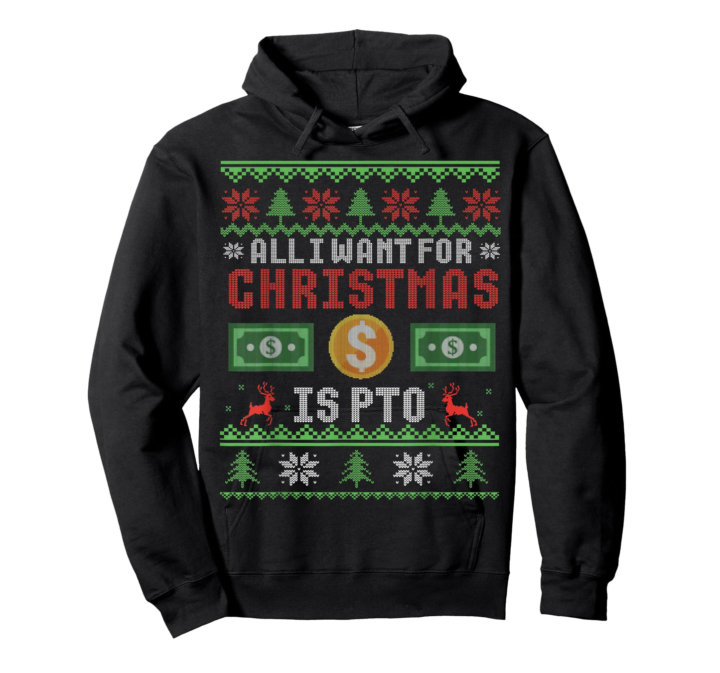 Funny All I Want for Christmas is PTO Matching Ugly T-Shirt