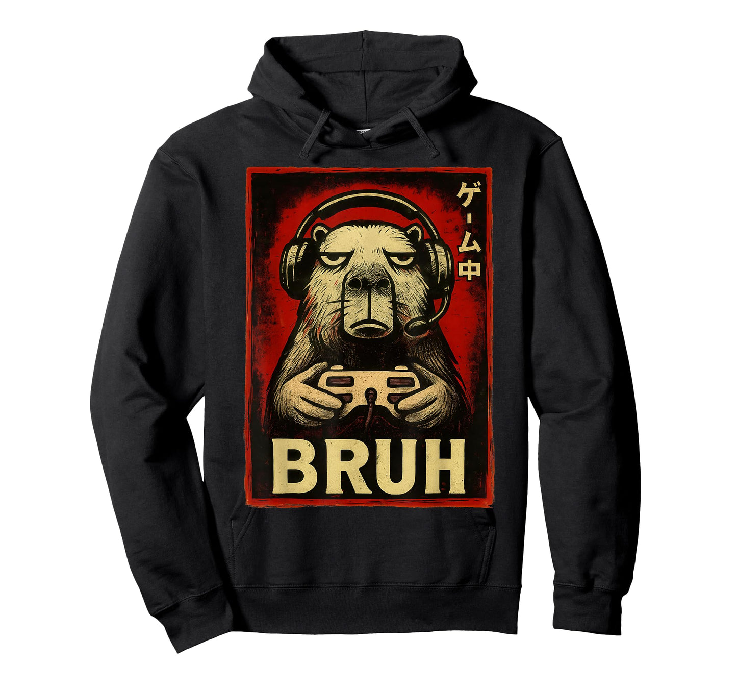 Funny Capybara Gamer Bruh Graphic Tee Men Boys Teens Gaming T-Shirt