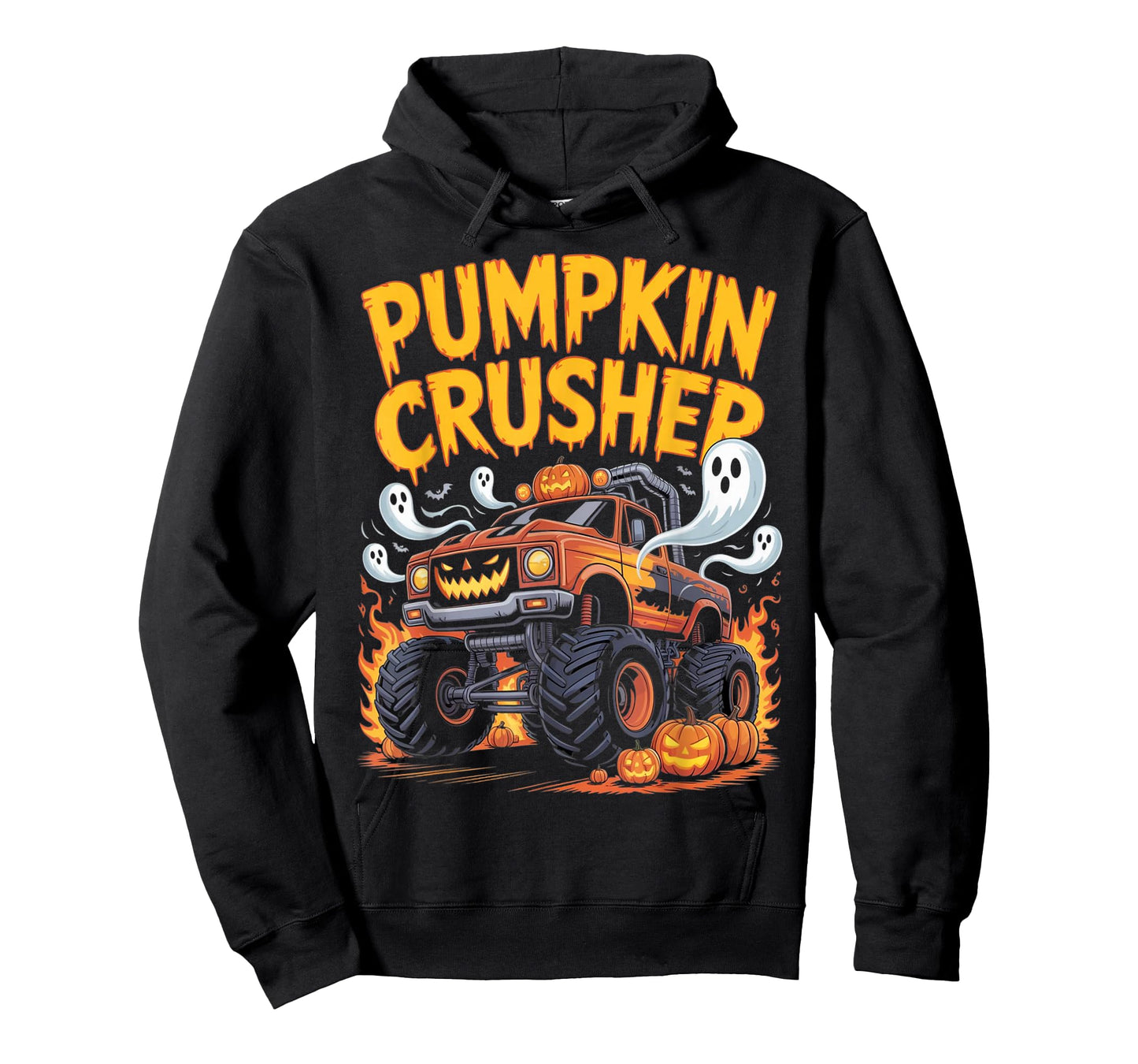 Pumpkin Crusher Monster Truck Ghosts Halloween for Boys T-Shirt