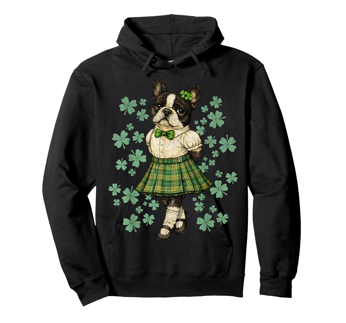 Boston Terrier St Patricks Day Irish Clover T-Shirt