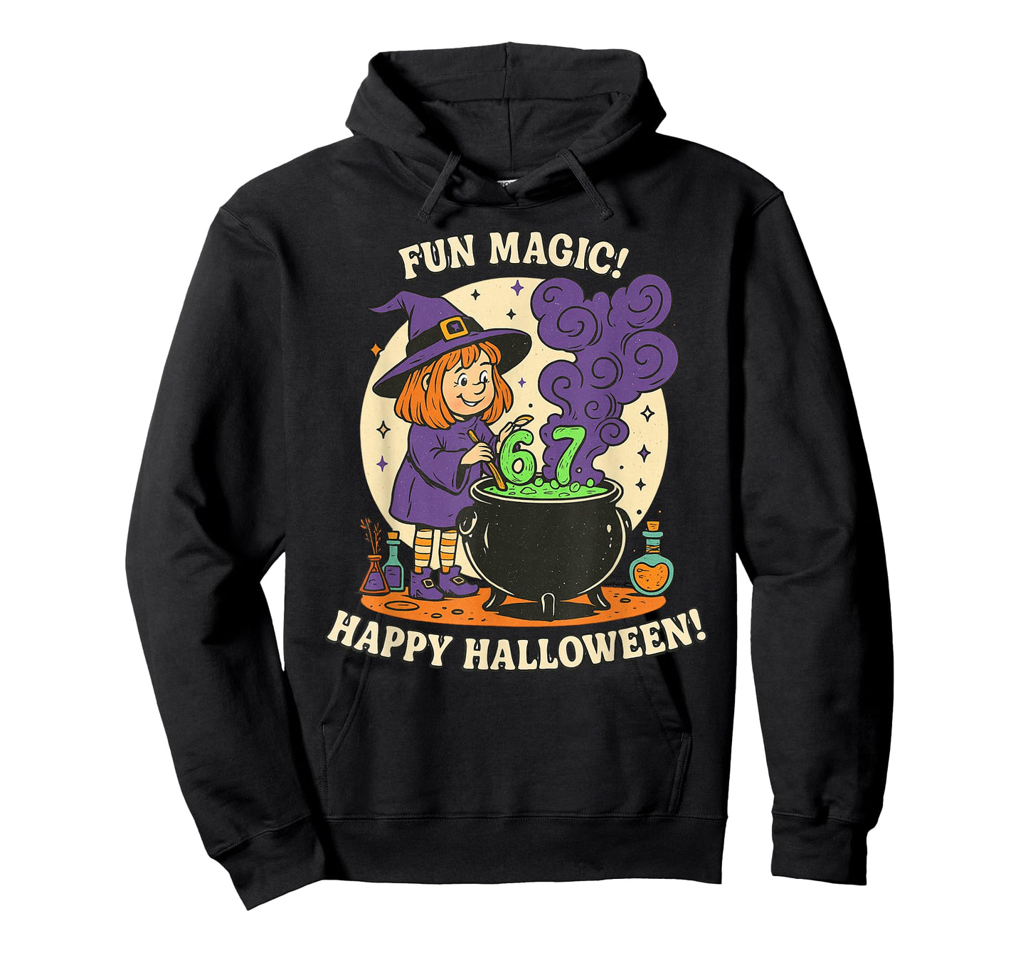 Funny 6 7 Halloween Costume Witch Cute Retro Fun Magic Meme T-Shirt