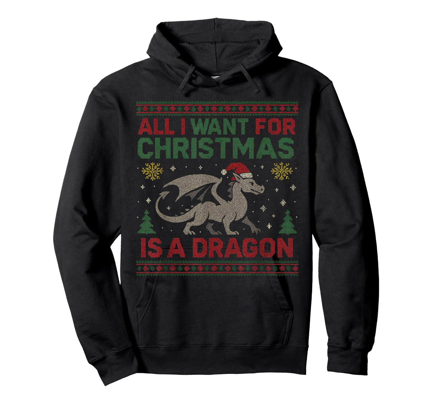 All I Want for Christmas is A Dragon & Books Ugly Sweater T-Shirt