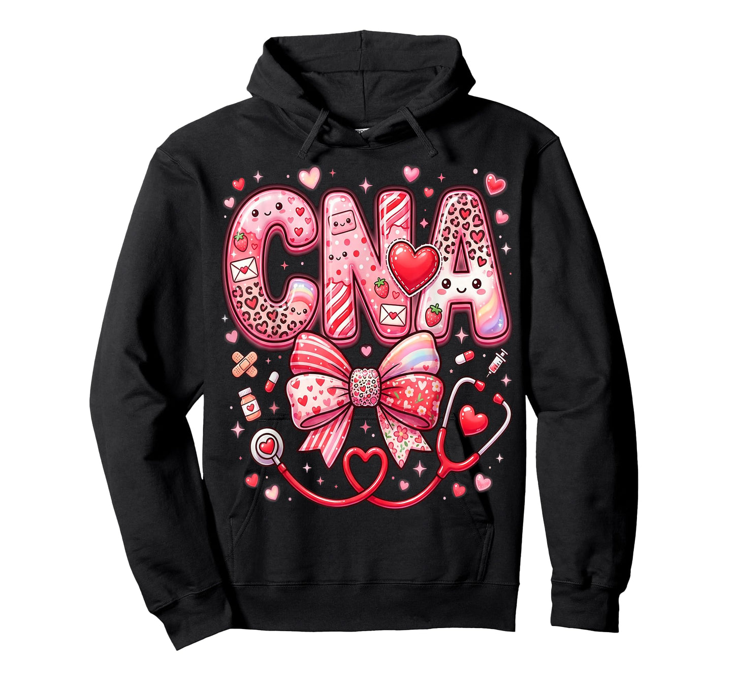 Hearts Certified Nursing Assistant Nurse CNA Valentines T-Shirt