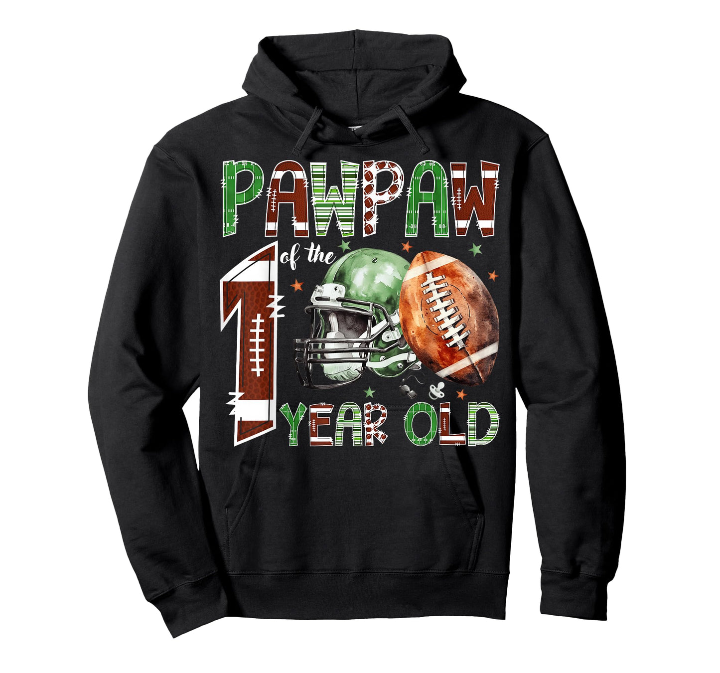 Pawpaw of The 1 Year Old Football Lover 1st Birthday Boy T-Shirt