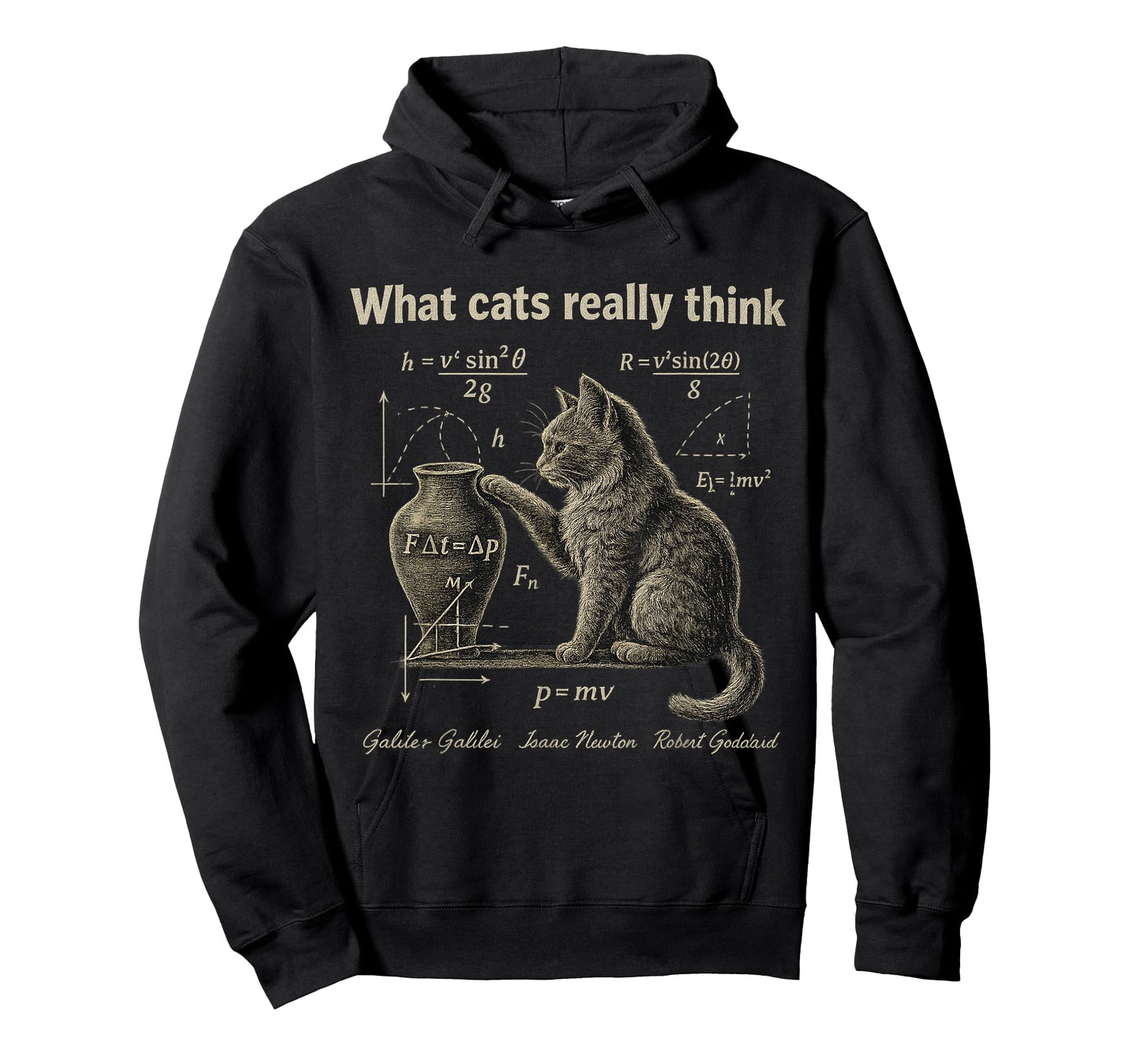 What Cats Really Think Funny Science Cat Vintage Physics T-Shirt