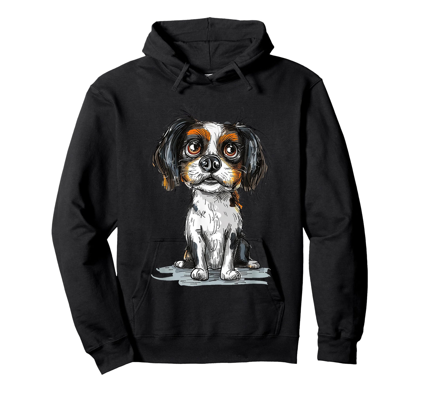 Cute Tricolor Cavalier King Charles Spaniel Puppy Dog Art T-Shirt
