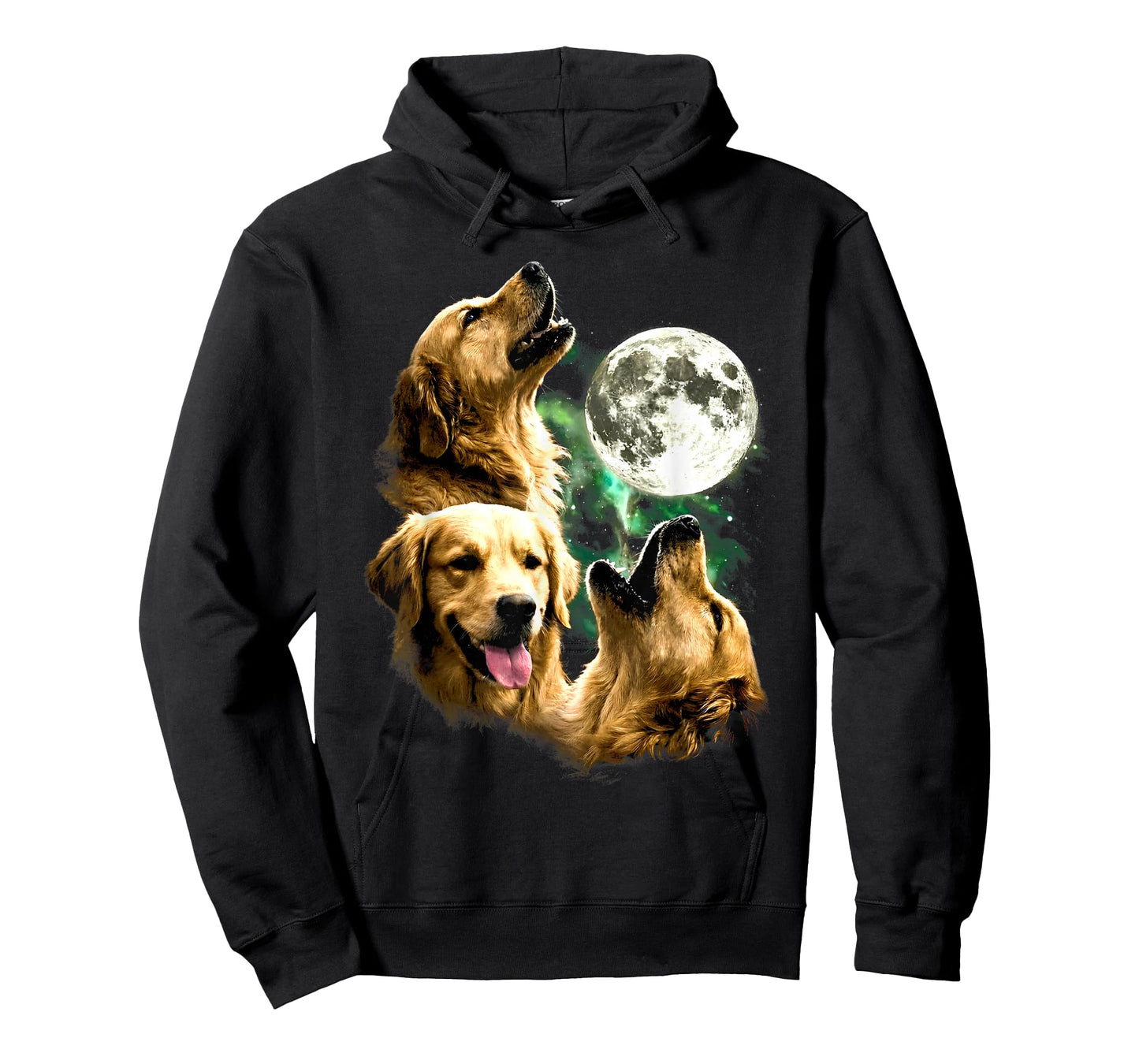 Vintage 90s Golden Retriever Howling at The Moon Retriever T-Shirt