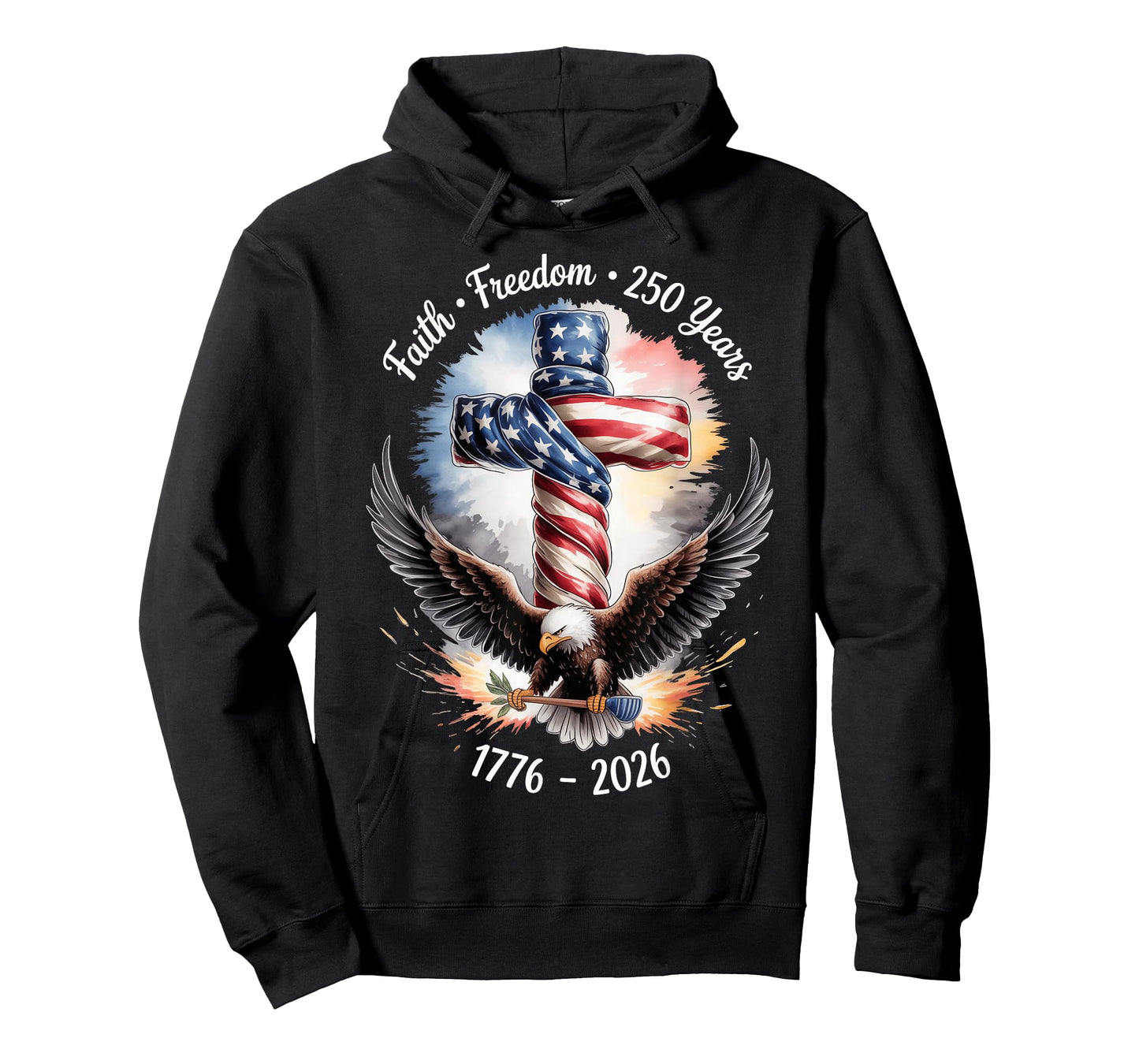 Vintage Faith Freedom 250 Years 1776-2026 Independence USA T-Shirt