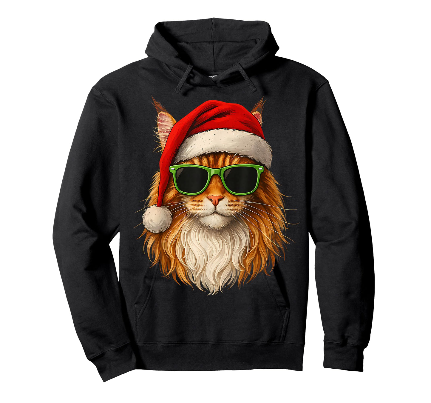 Meowy Catmas Santa Hat Maine Coon Cat Christmas Pajamas T-Shirt