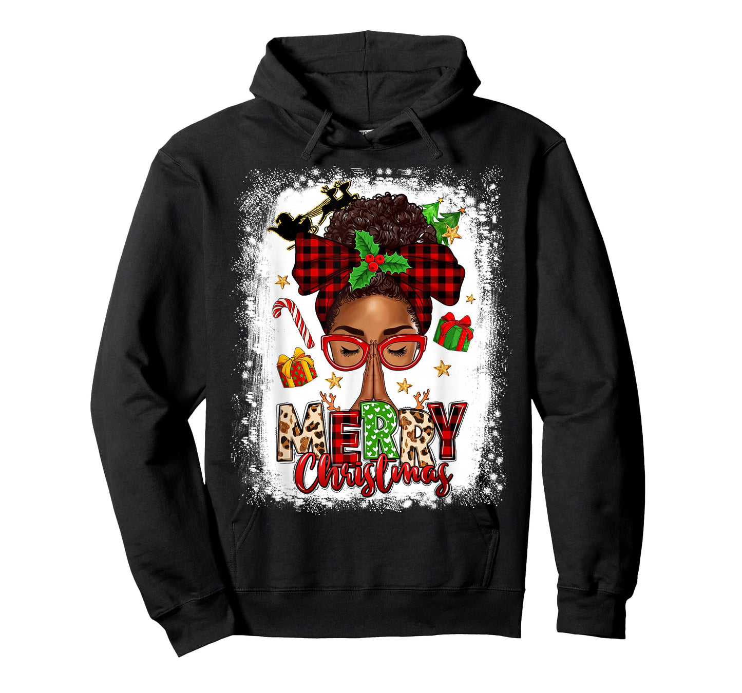 Merry Christmas African American Black Woman Christian T-Shirt