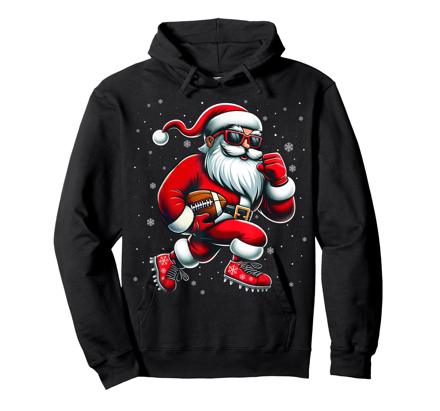 Santa Playing Football Men Boys Christmas Football Players T-Shirt