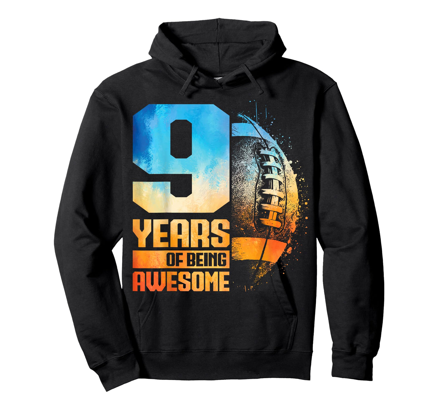 9th Birthday Retro American Football 9 Years Old Boy Girl T-Shirt