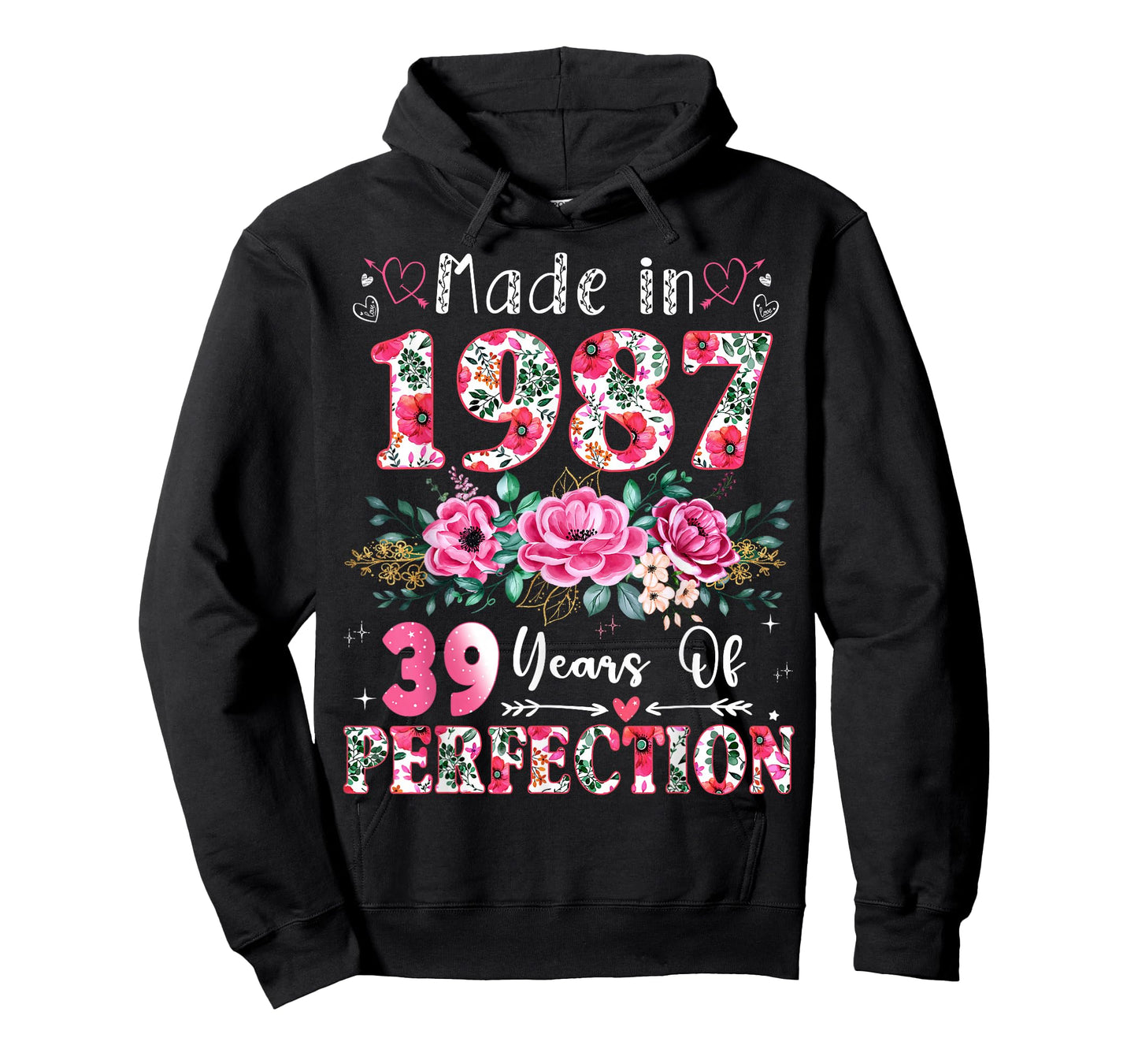 39 Year Old Made in 1987 Floral 39th Birthday Women T-Shirt