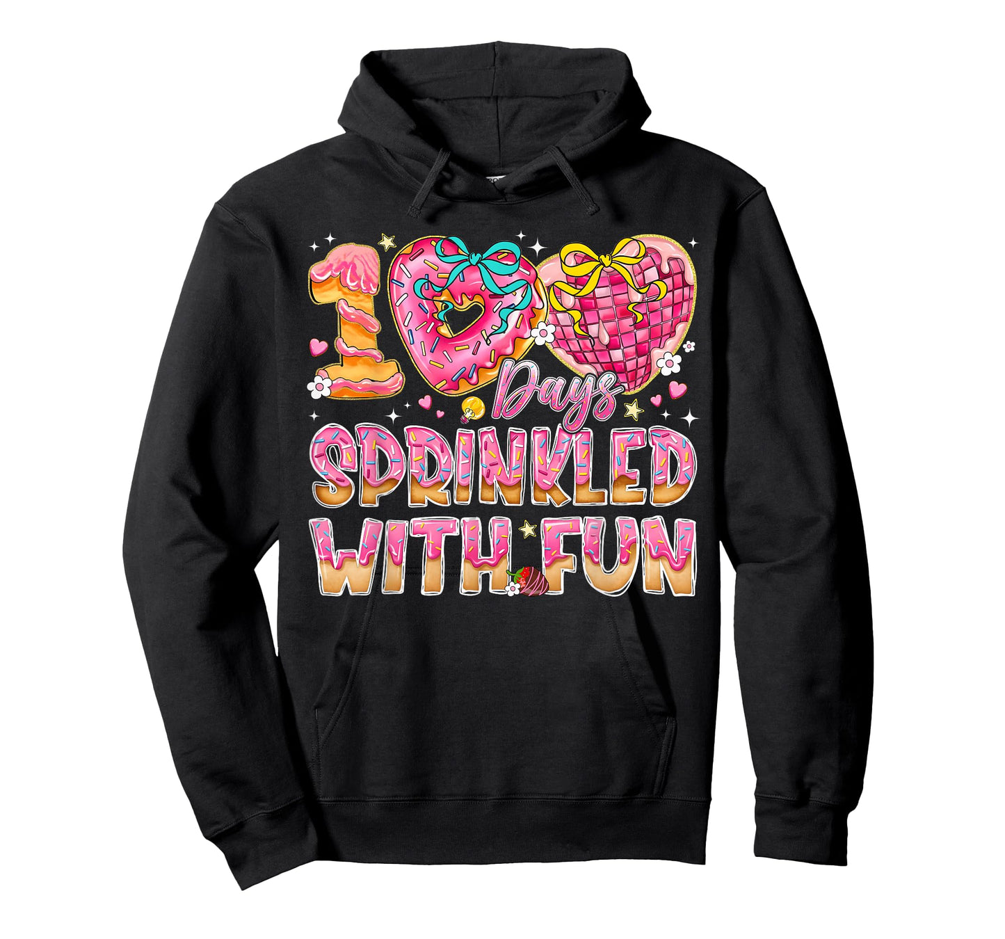 100 Days Sprinkled with Fun Heart Donut Girl Kid Teacher T-Shirt