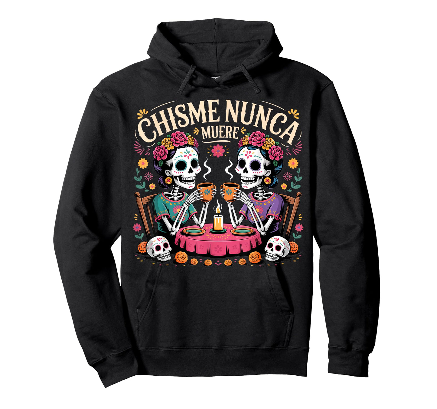 Chisme Nunca Muere Gossip Skeletons Día de Los Muertos Squad T-Shirt