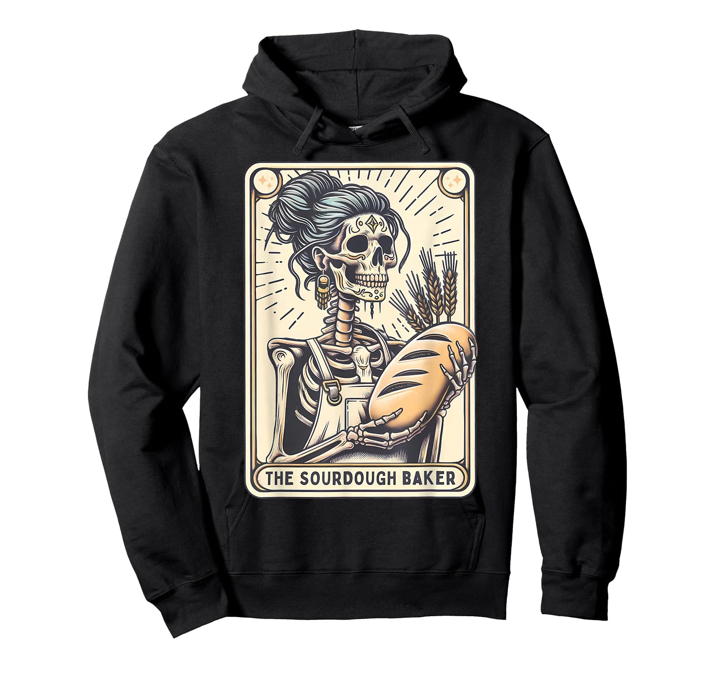 Sourdough Bread Skeleton Tarot Card Homemaker Cookie Baking T-Shirt