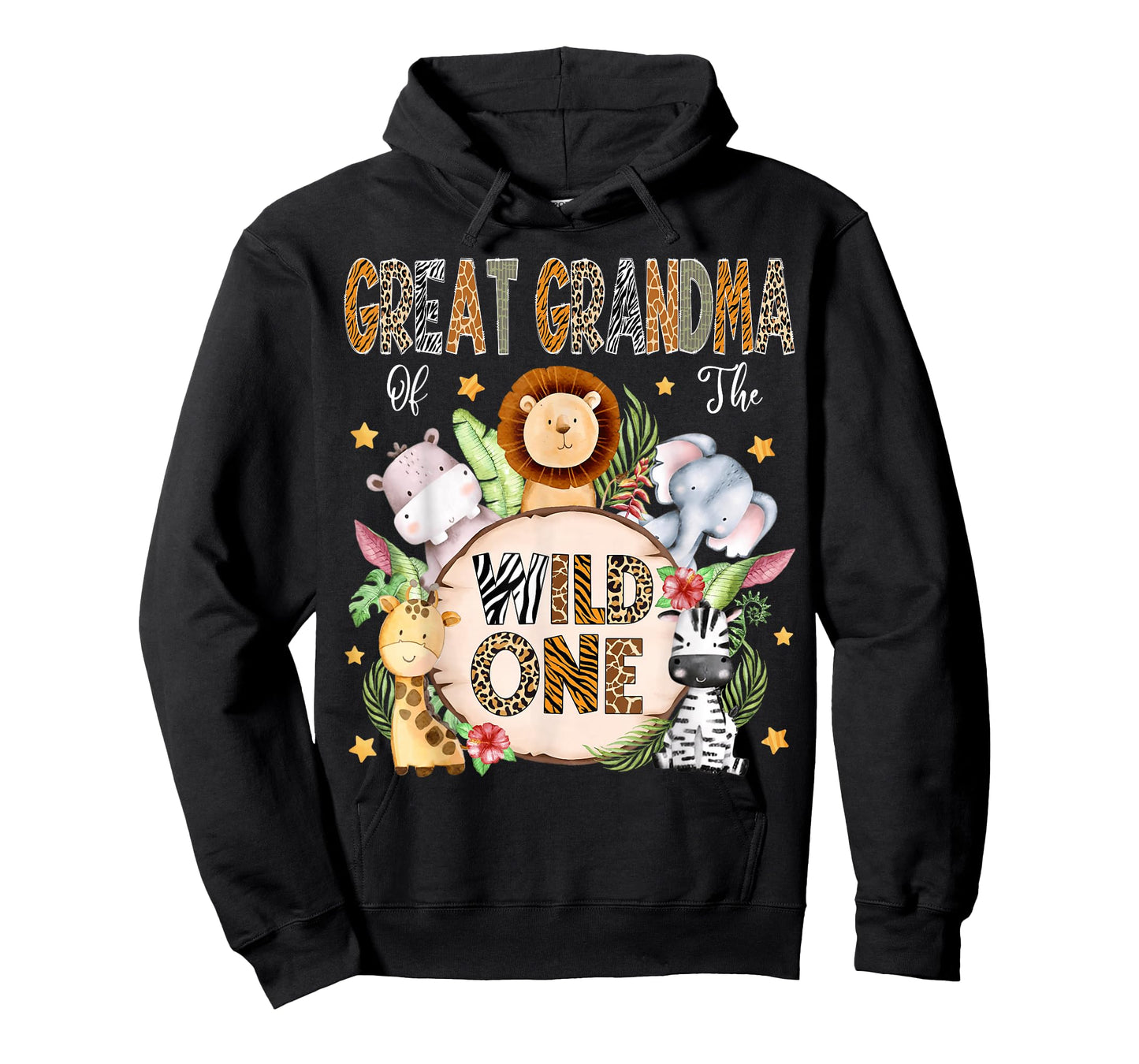 Great Grandma of The Wild One 1St Birthday Kids Safari T-Shirt