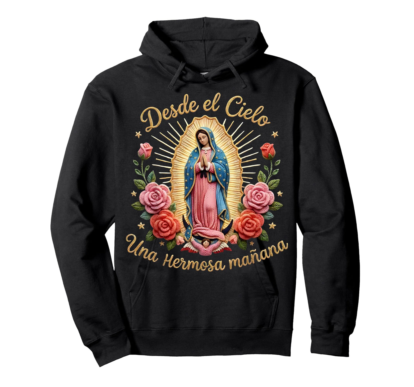 Our Lady Virgen De Guadalupe Saint Virgin Mary Pink Roses T-Shirt