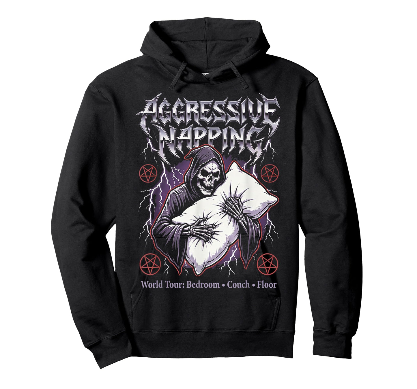 Aggressive Napping Funny Heavy Metal Grim Reaper Sleep T-Shirt