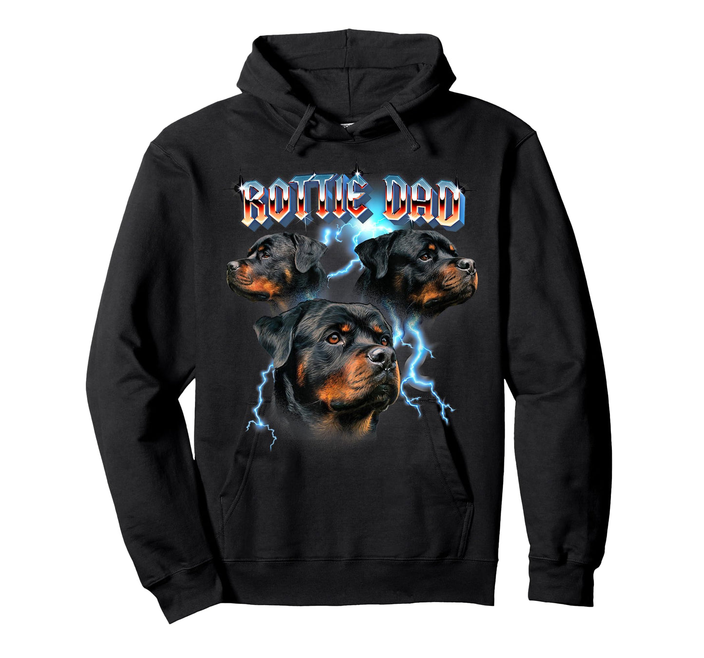 Mens Retro Vintage Black Heavy Metal Band Rottweiler Lover T-Shirt